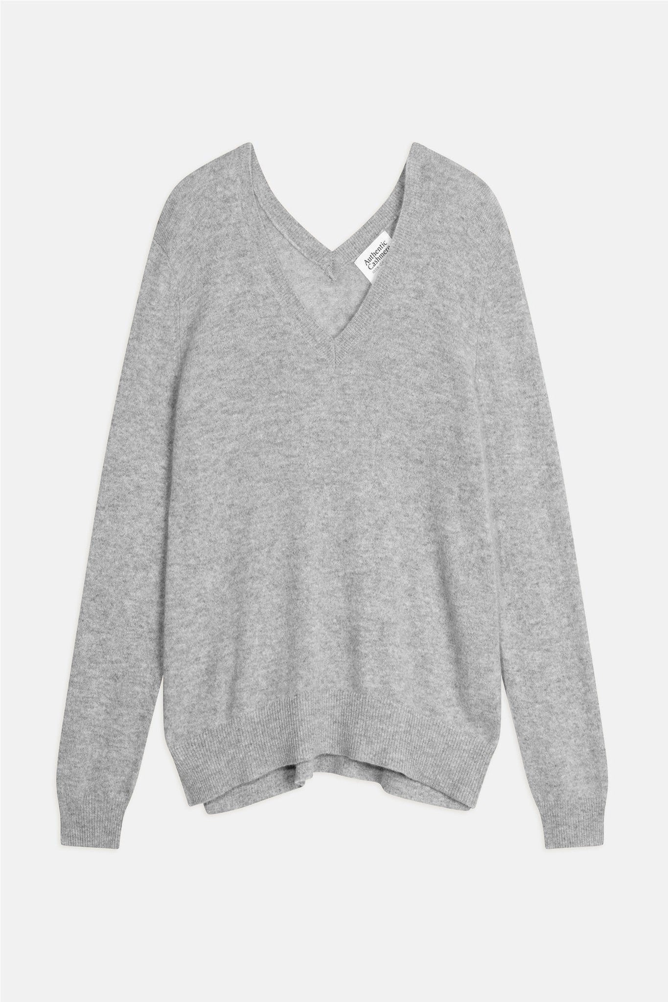 giegn pull col v devant et dos nuage chiné 100% cachemire