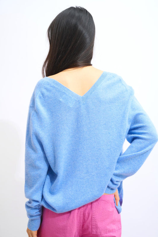 GIEGN v-neck sweater sky 100% cashmere