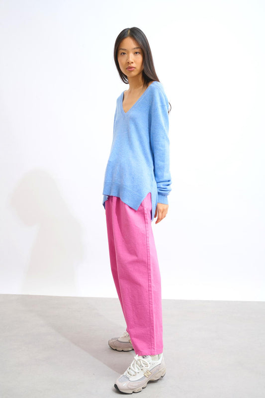 GIEGN v-neck sweater sky 100% cashmere