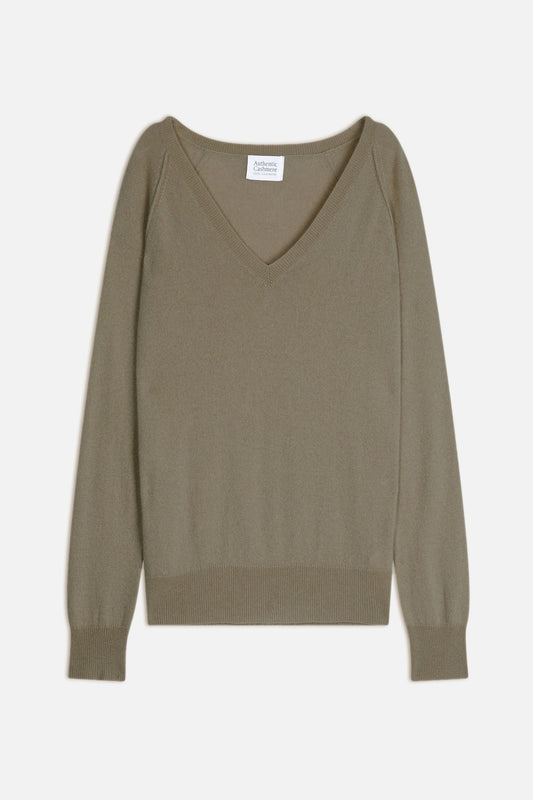 giusalet pull col v army 100% cachemire