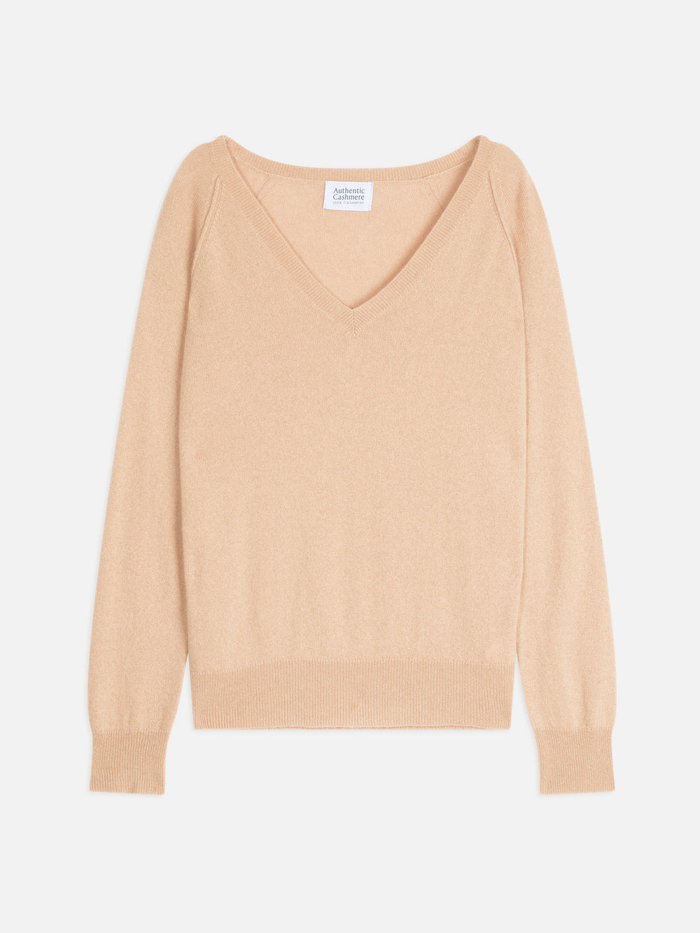 GIUSALET beige v-neck sweater 100% cashmere