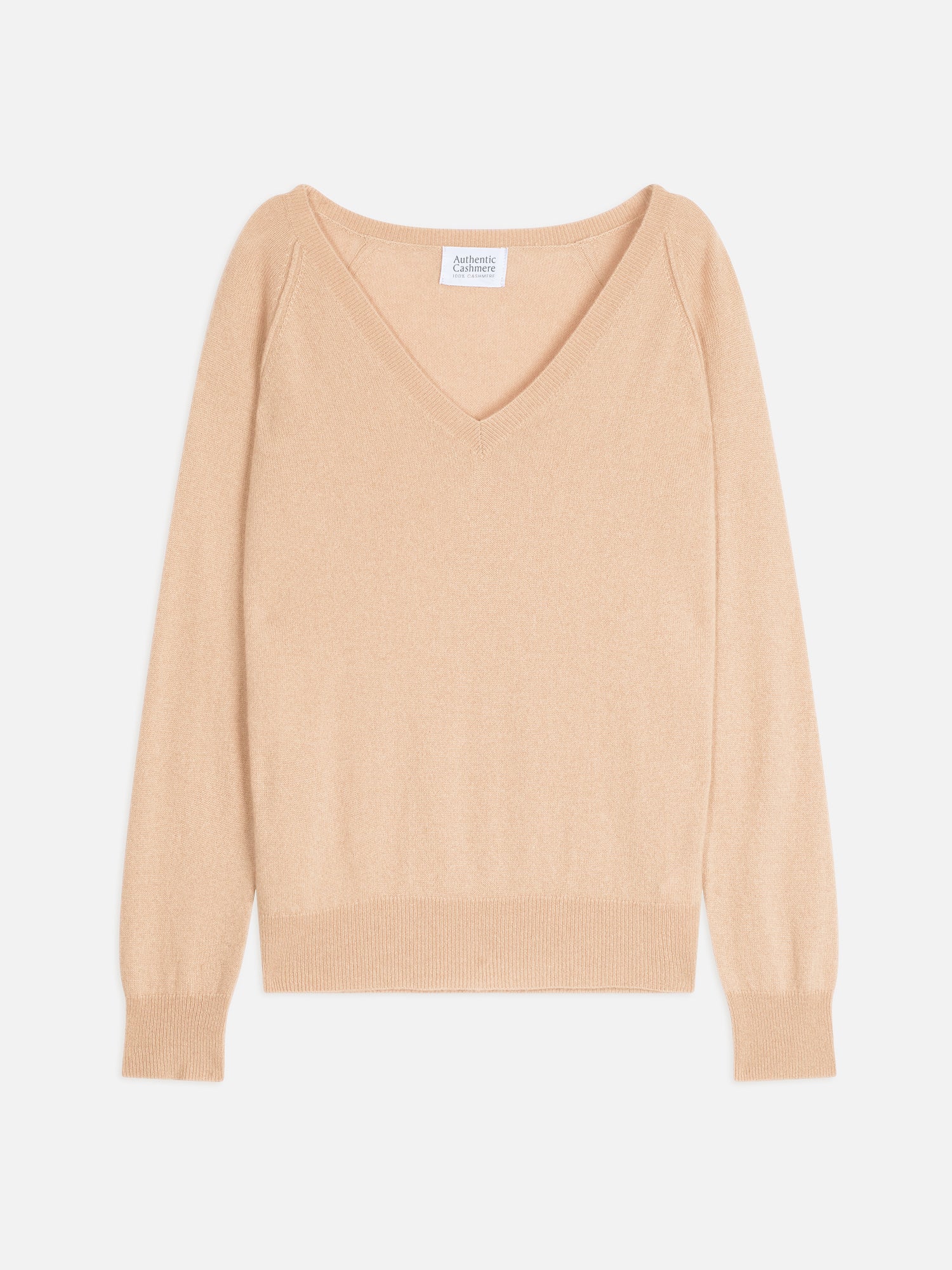 GIUSALET beige v-neck sweater 100% cashmere