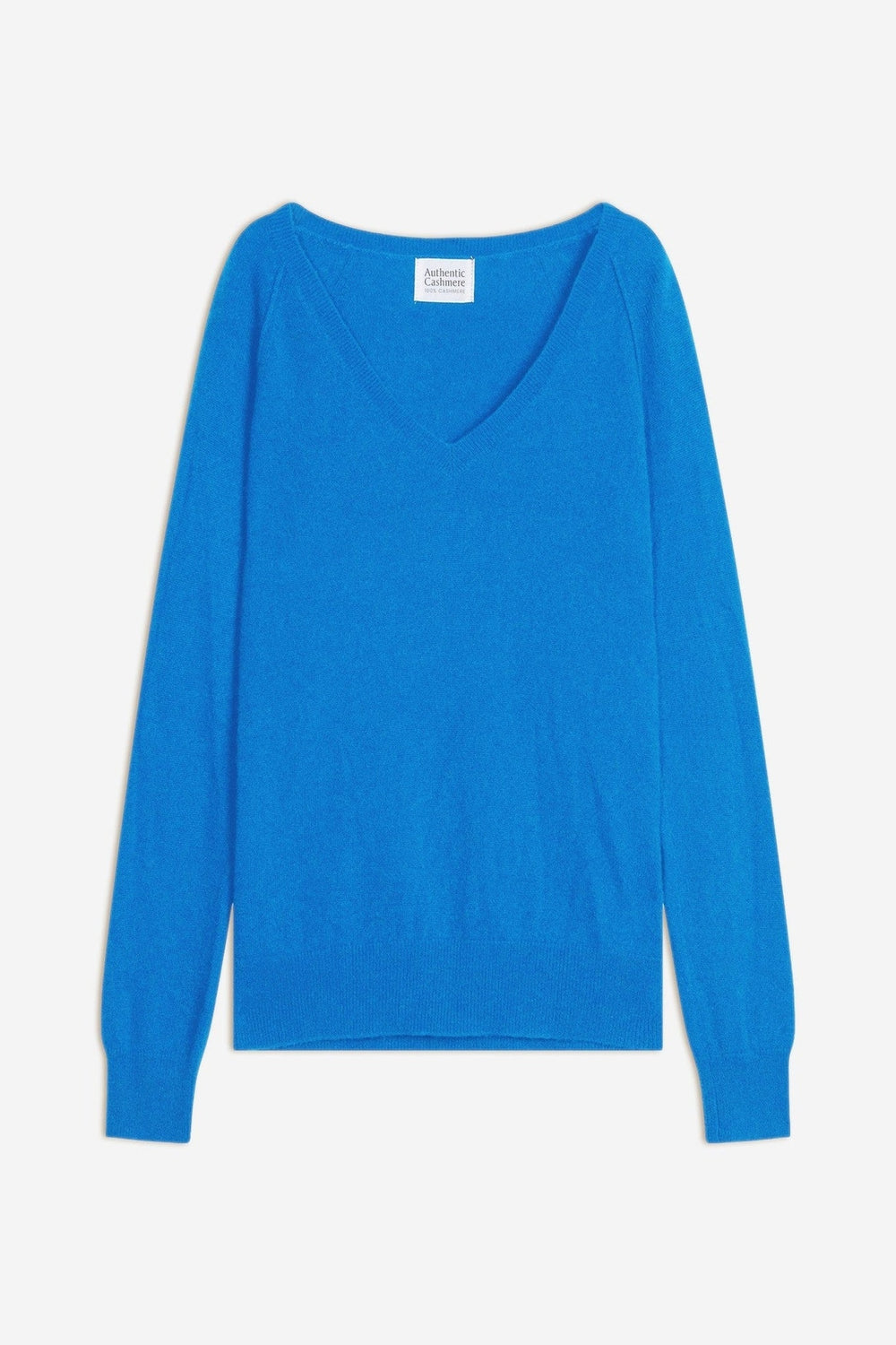 giusalet pull col v bleu celeste 100% cachemire