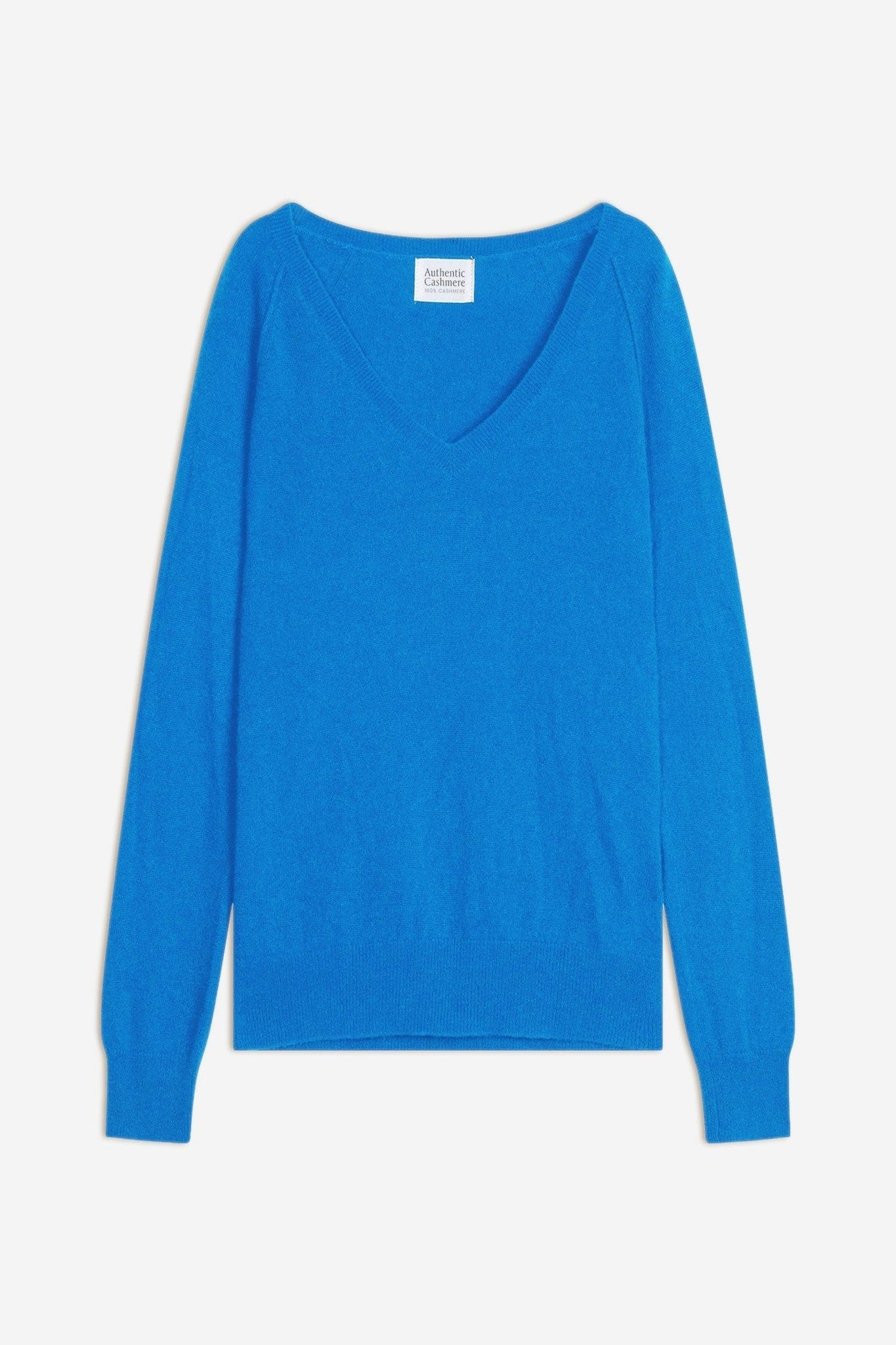 giusalet pull col v bleu celeste 100% cachemire