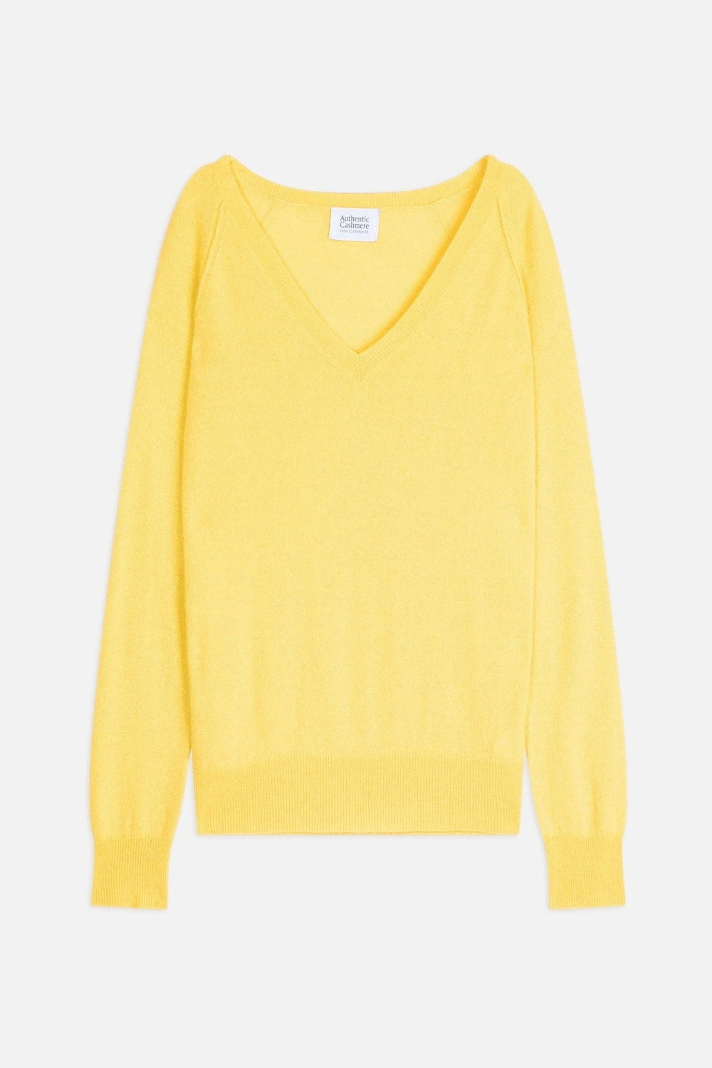 giusalet pull col v citron 100% cachemire