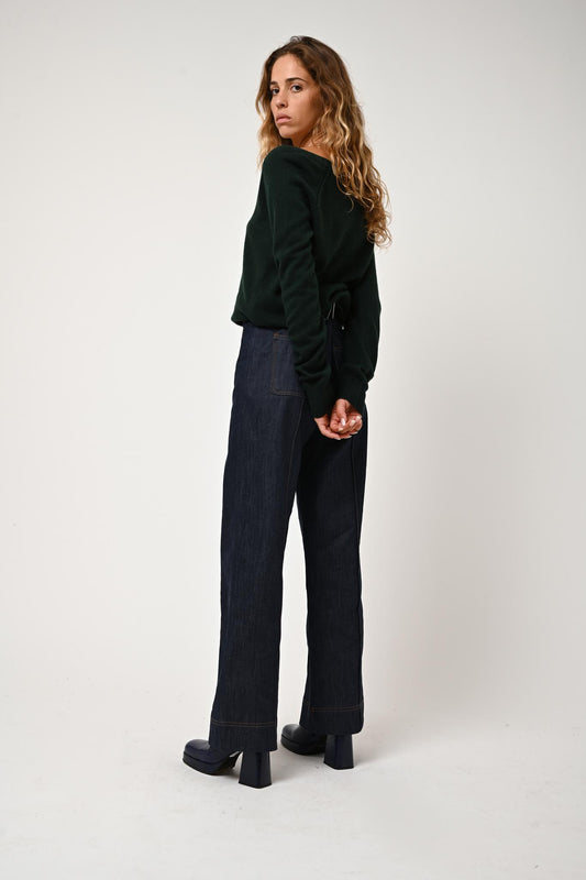 GIUSALET v-neck sweater cypress 100% cashmere