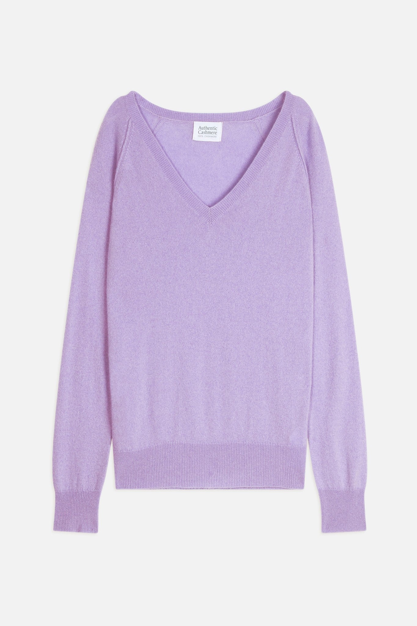 giusalet pull col v mauve 100% cachemire
