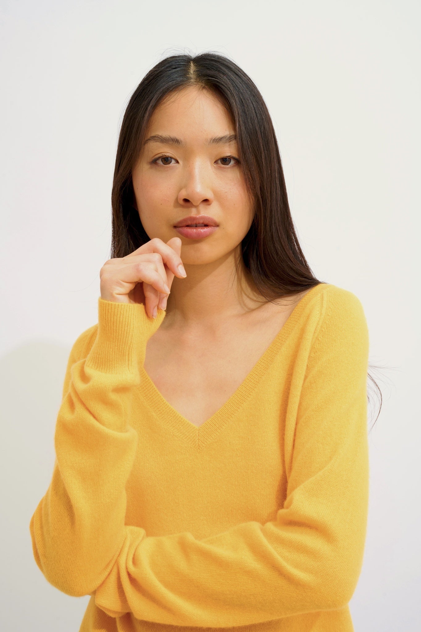 GIUSALET Pullover mit V-Ausschnitt Kleeblatt 100% Kaschmir