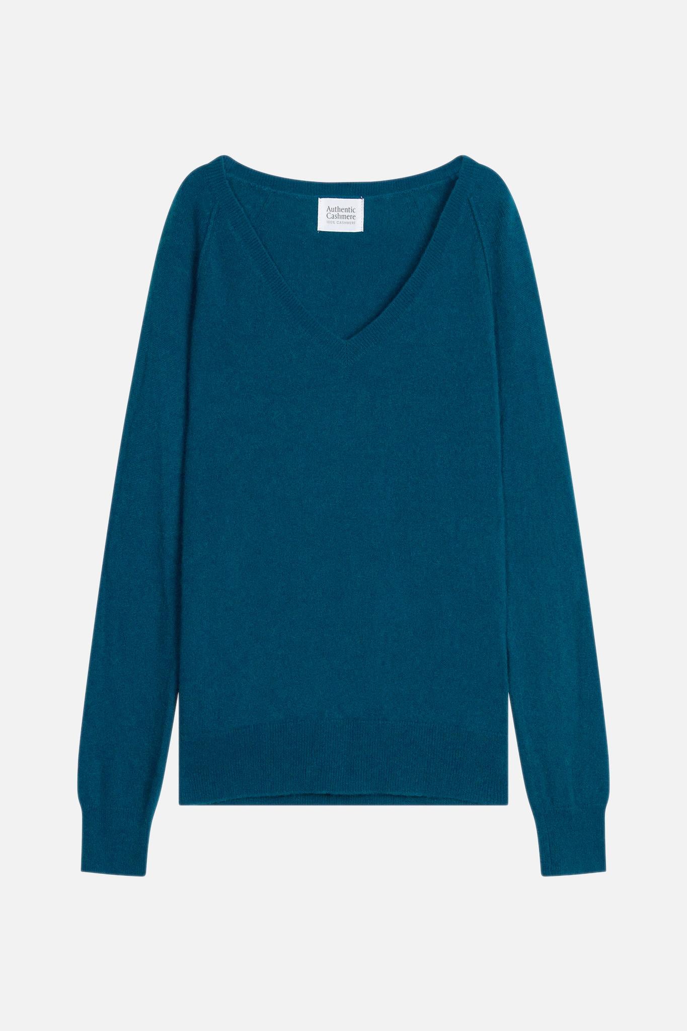 GIUSALET peacock v-neck sweater 100% cashmere