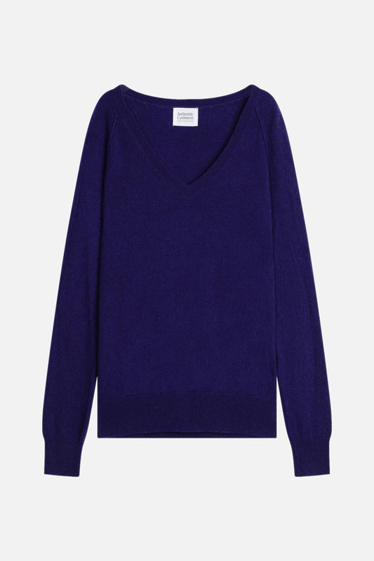 GIUSALET v-neck sweater purple 100% cashmere