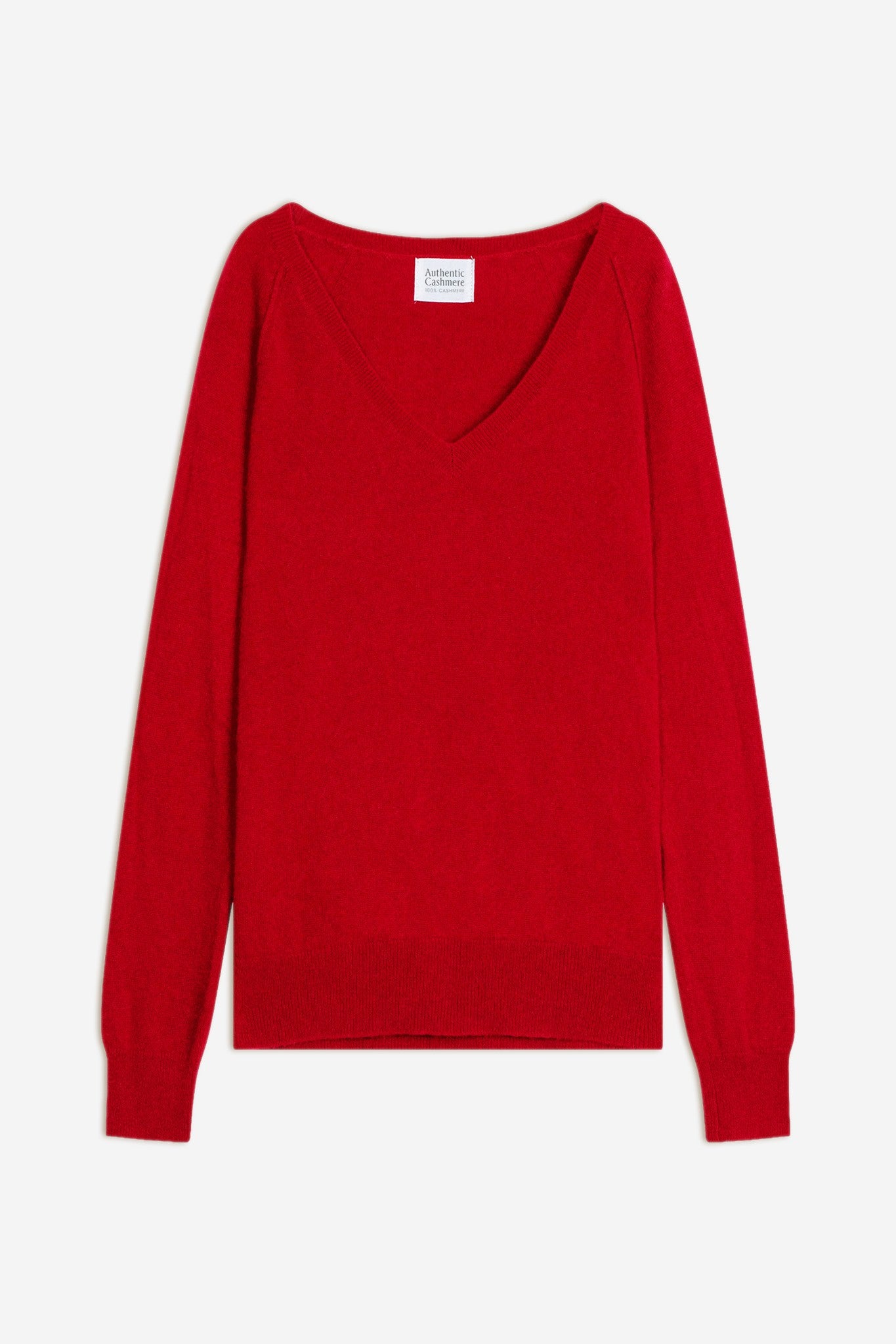 giusalet pull col v rouge 100% cachemire