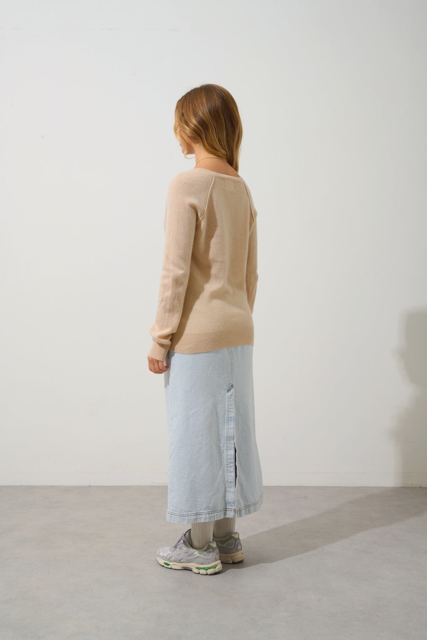 GIUSALET pull col v sable 100% cachemire