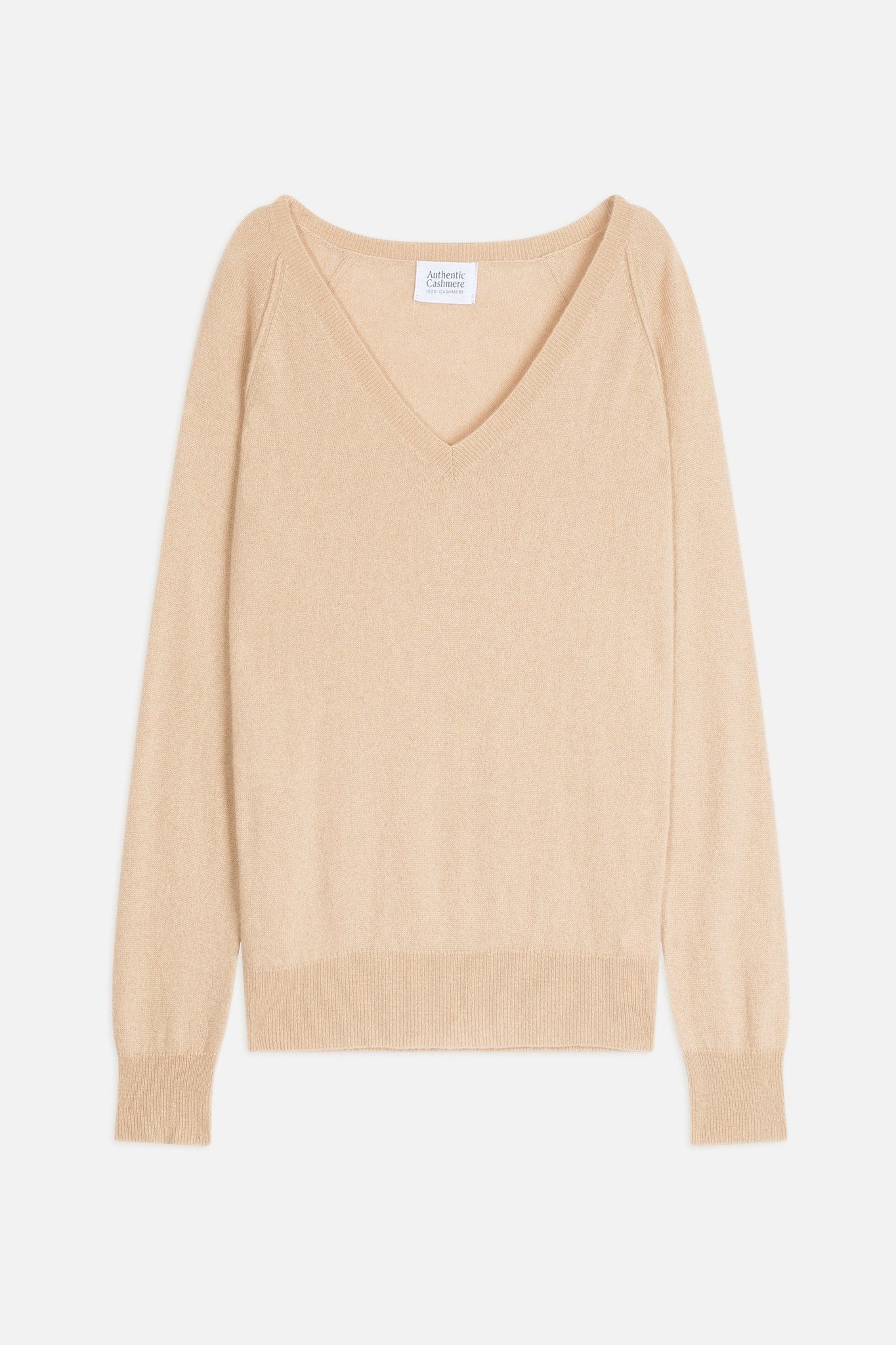 GIUSALET pull col v sable 100% cachemire