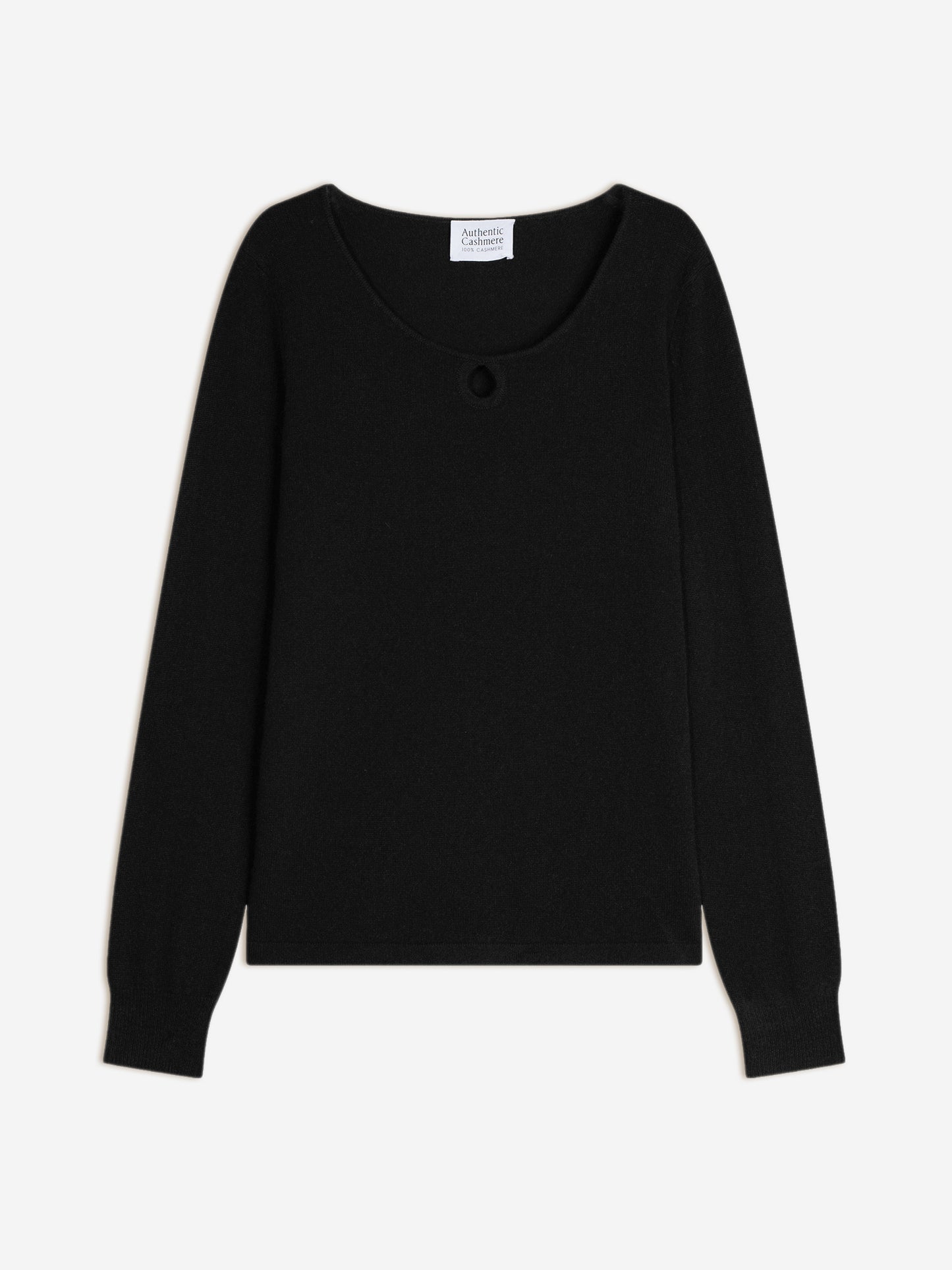 GLYDER pull col bateau goutte devant noir 100% cachemire