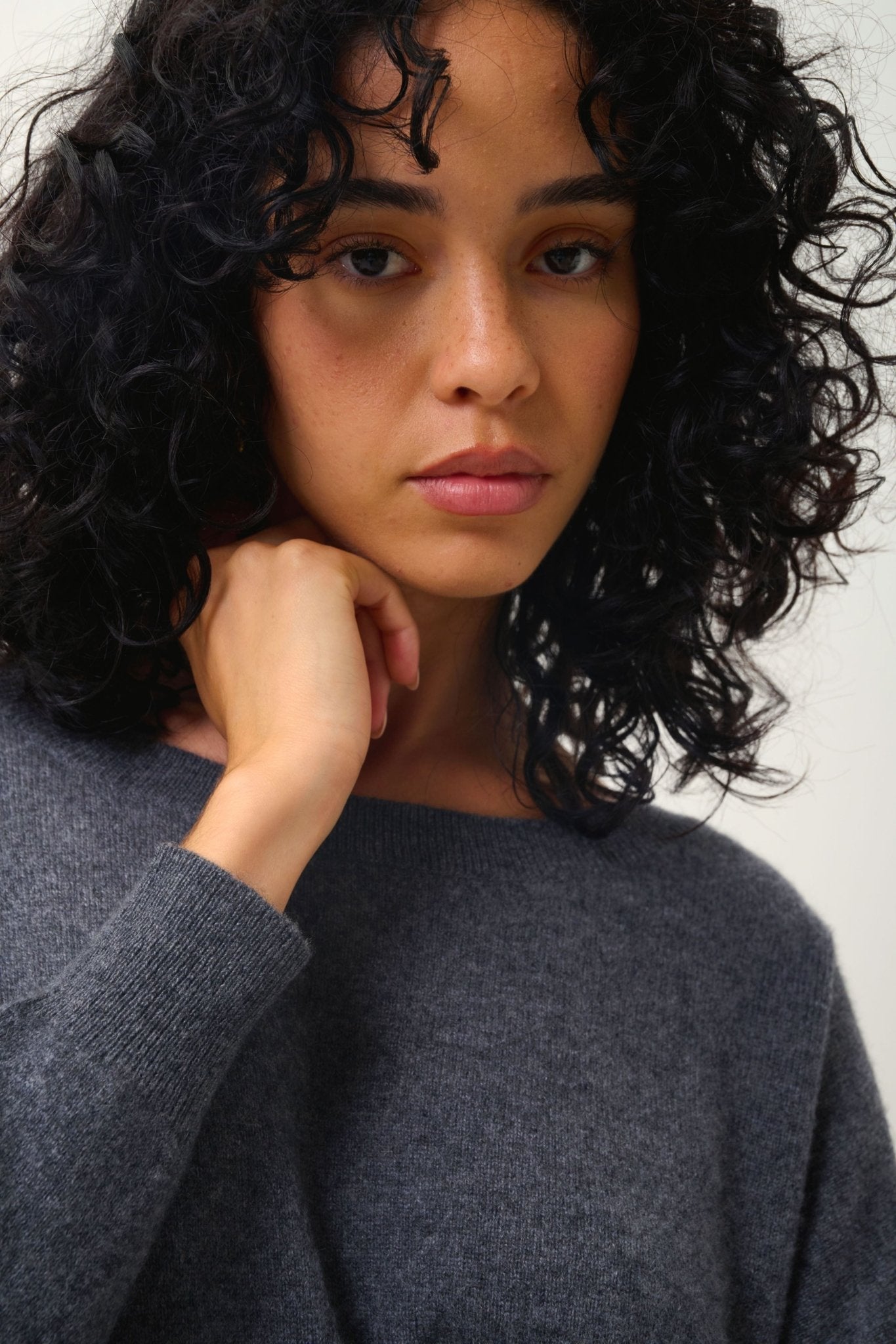 GOLÉON Fledermauspullover anthrazit meliert 100% Kaschmir