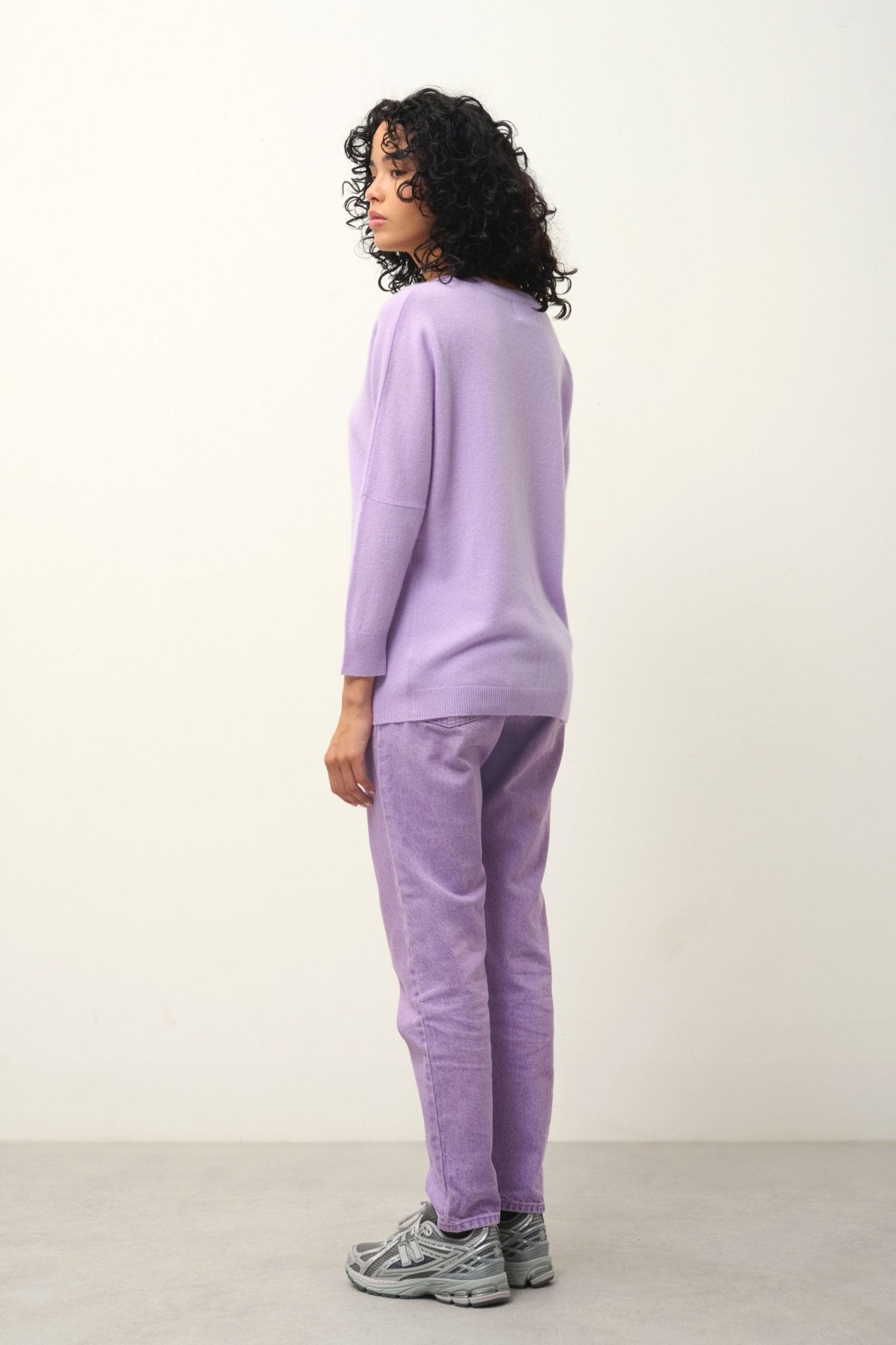 GOLÉON Pullover Fledermaus mauve 100% Kaschmir