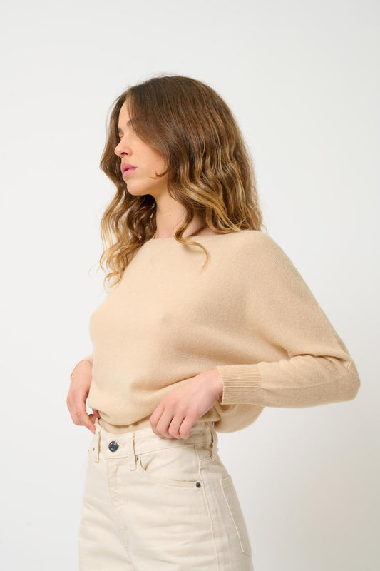 GOLÉON Fledermauspullover beige 100% Kaschmir