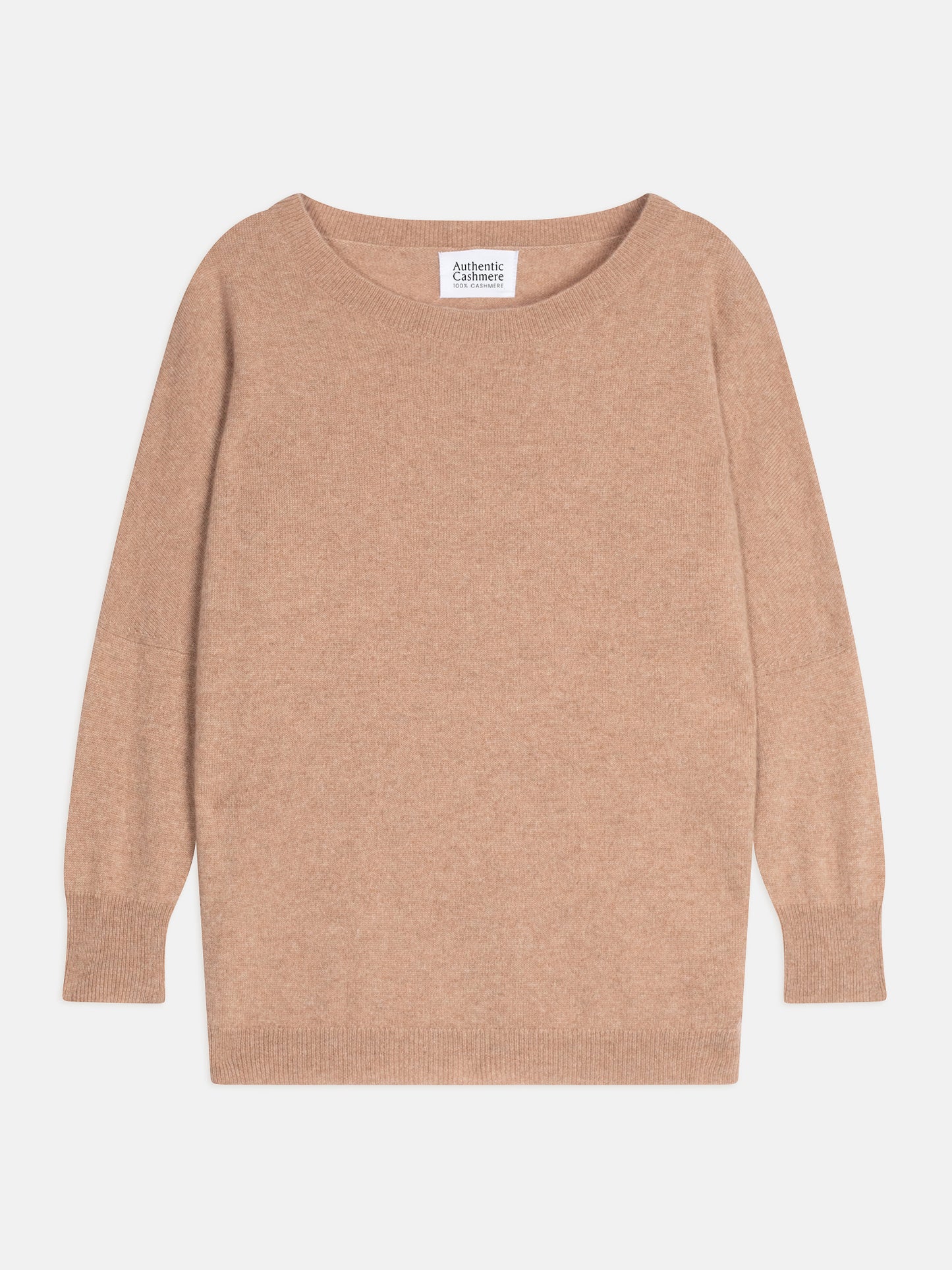 GOLÉON pull chauve souris camel chiné 100% cachemire