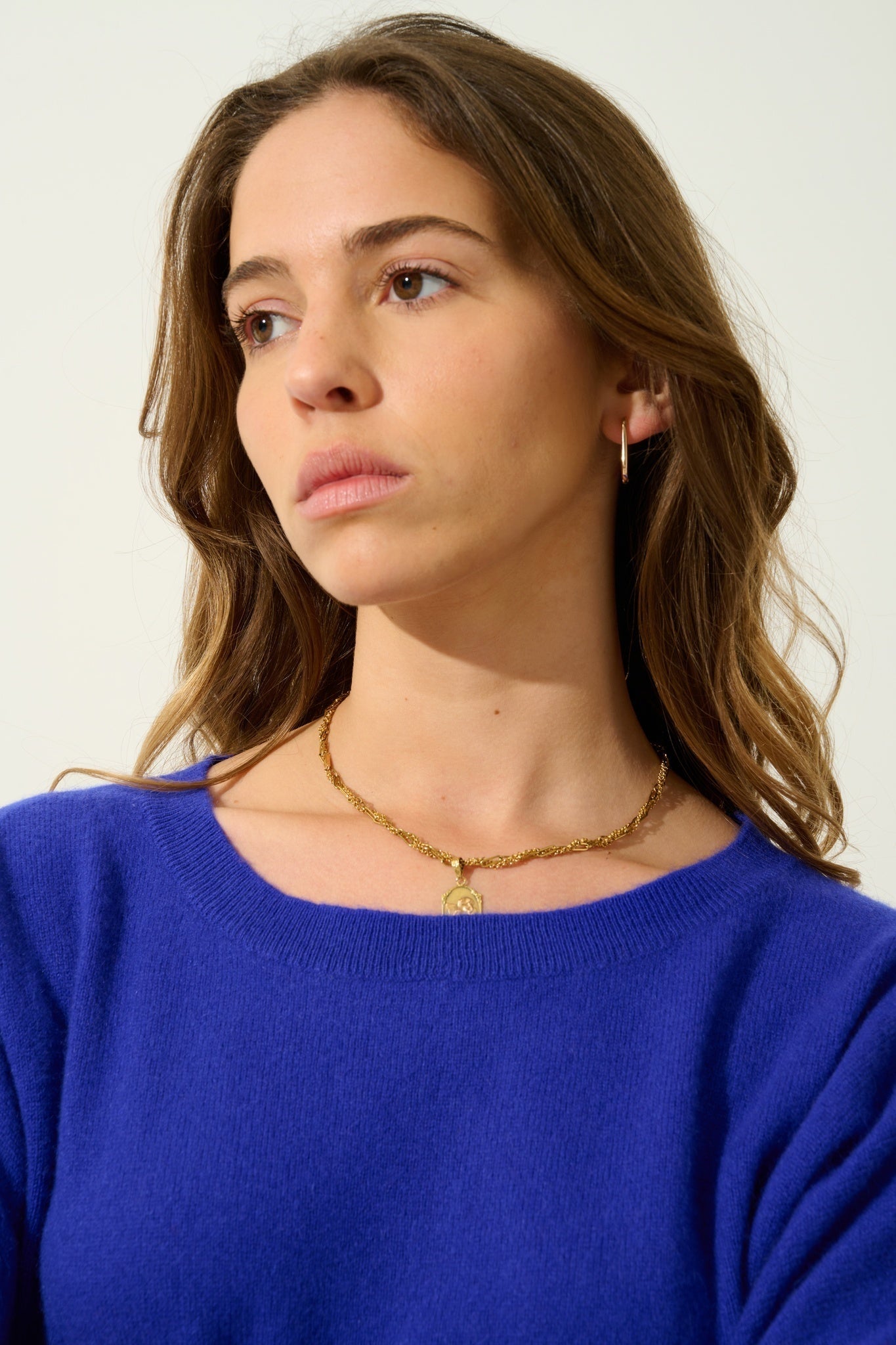 GOLÉON Pullover Fledermaus Indigo 100% Kaschmir