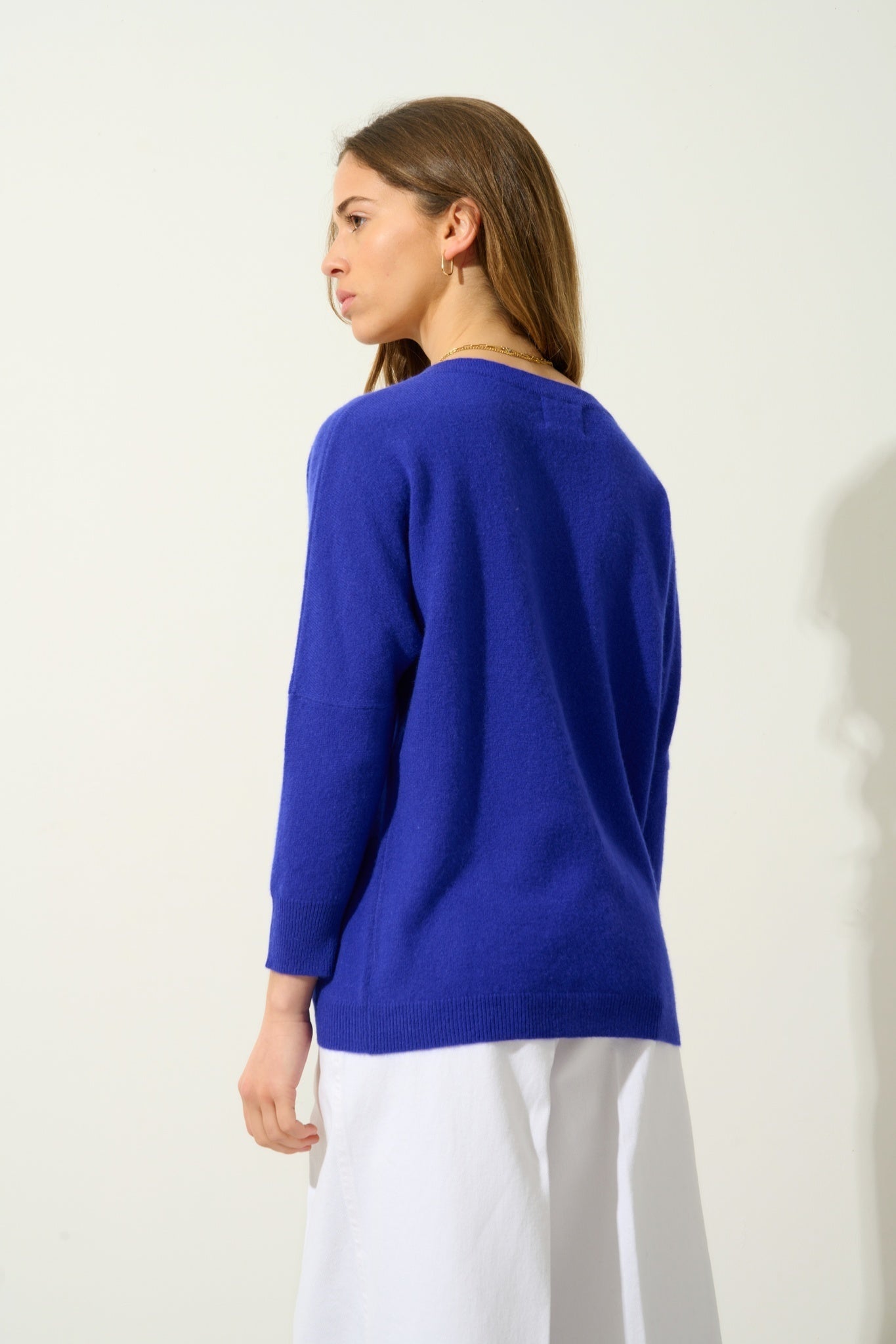 GOLÉON Pullover Fledermaus Indigo 100% Kaschmir