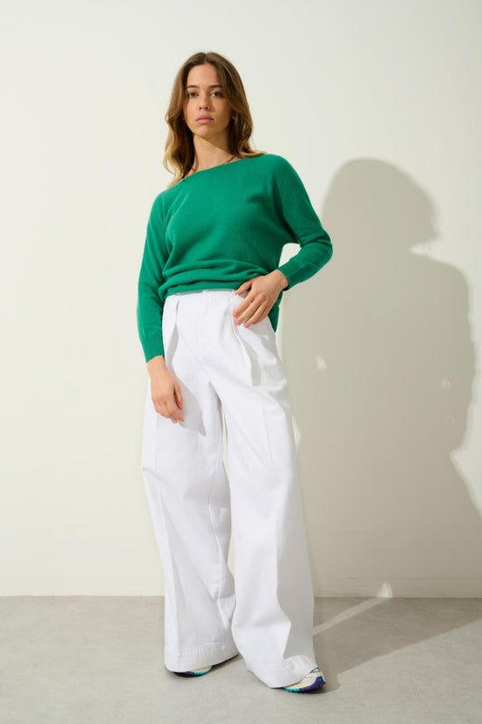 GOLÉON pull chauve souris menthe 100% cachemire