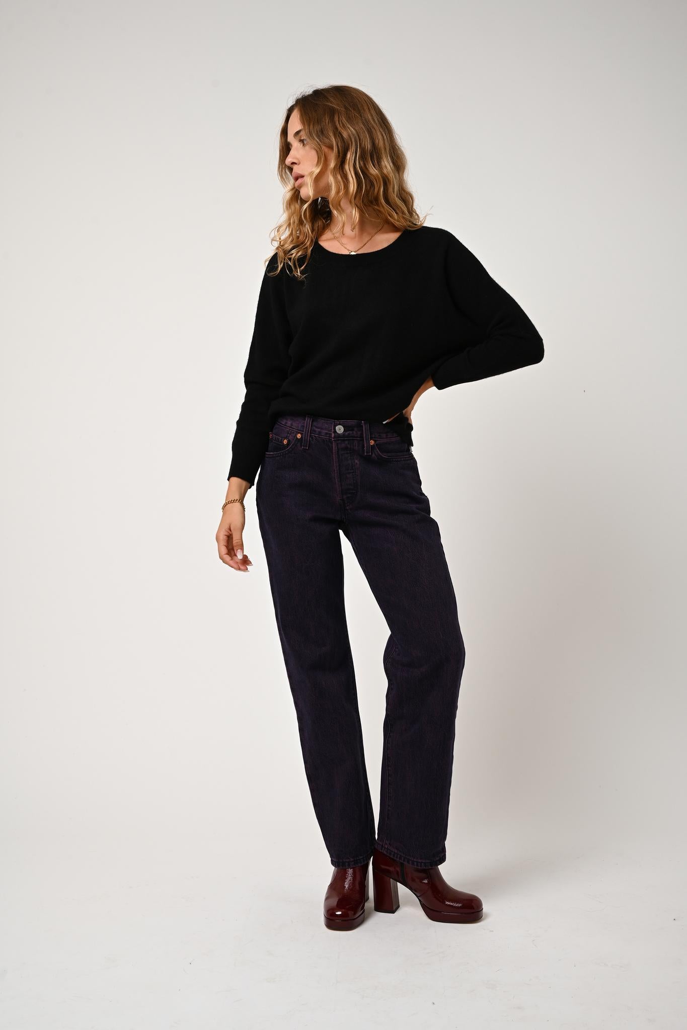 GOLÉON black bat sweater 100% cashmere