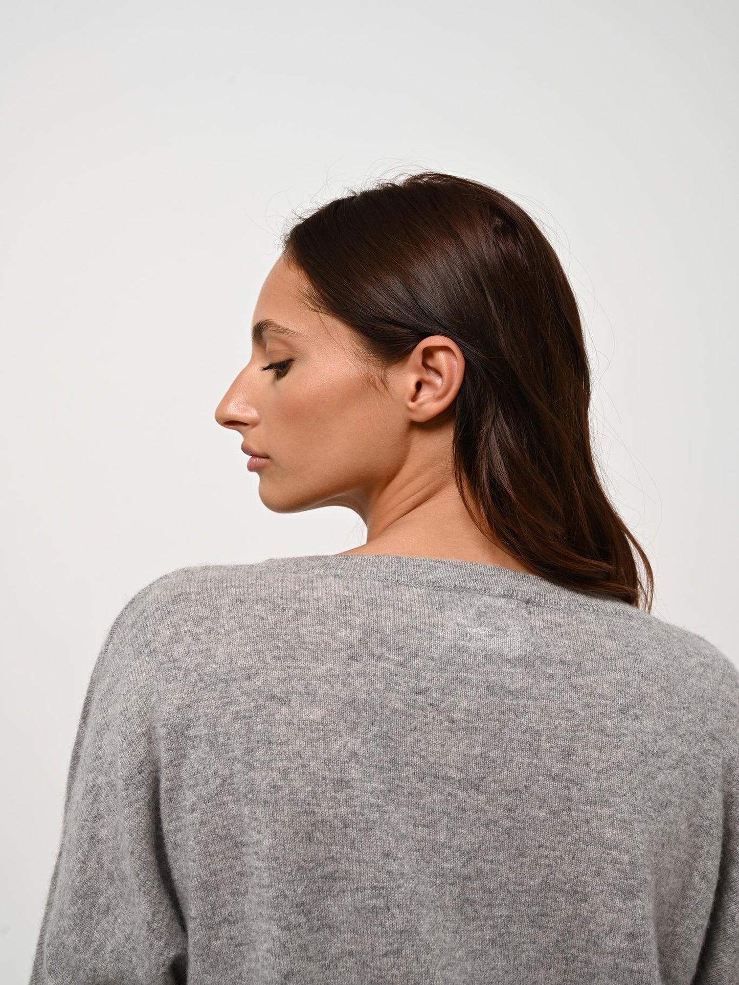 GOLÉON pull chauve souris nuage chiné 100% cachemire