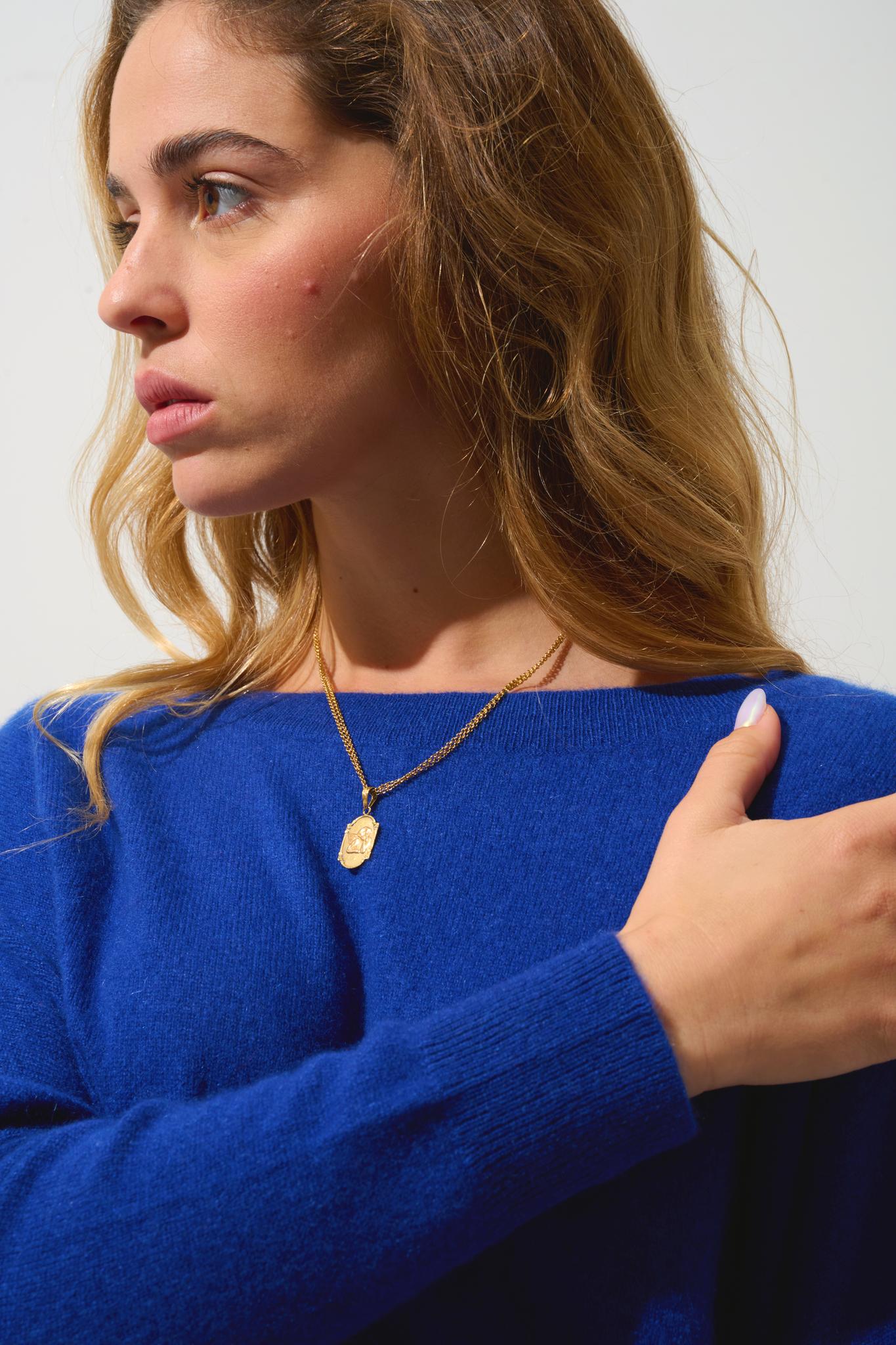 GOLÉON ultramarine bat sweater 100% cashmere