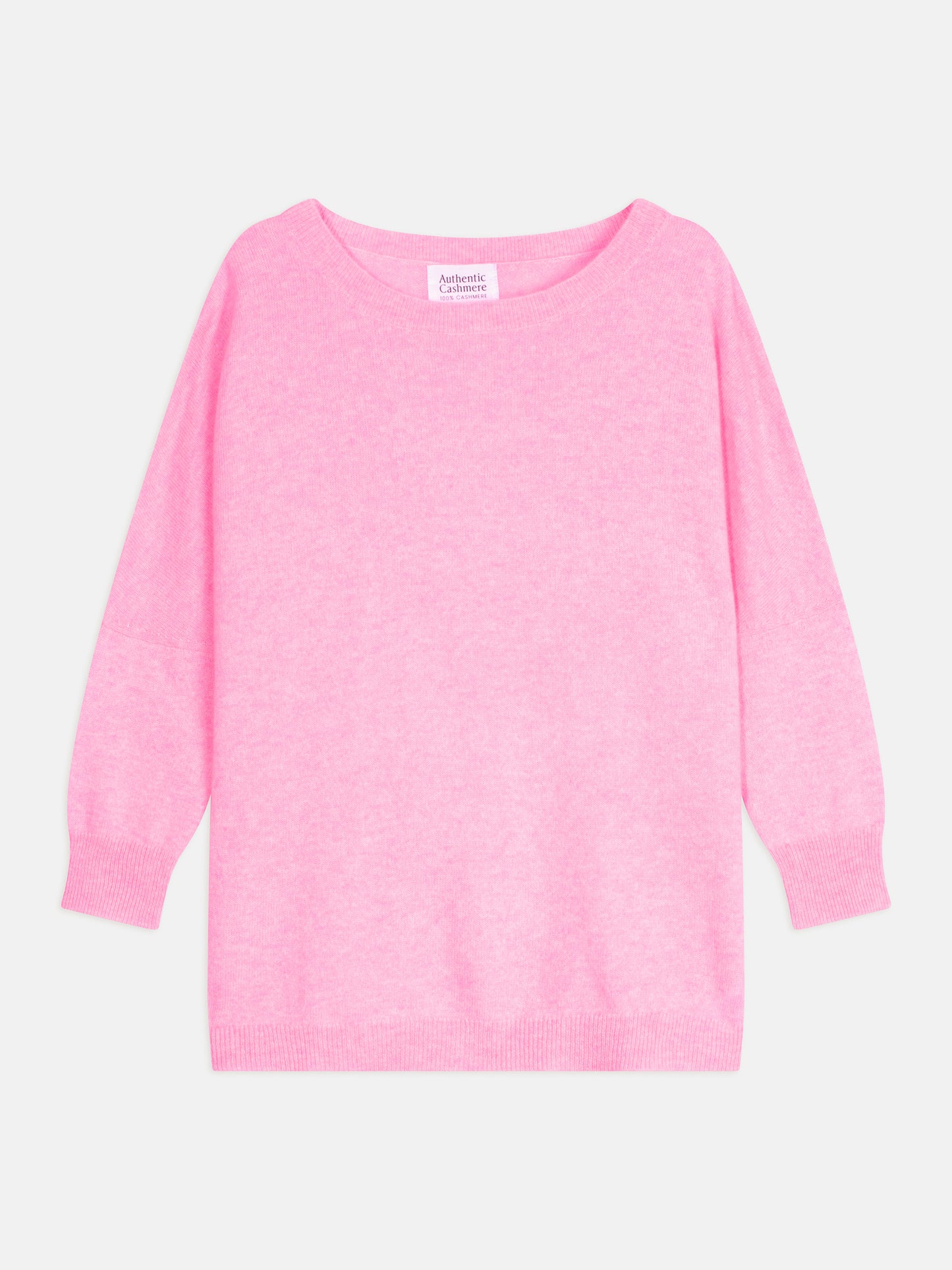 GOLÉON pull chauve souris rose fluo chiné 100% cachemire