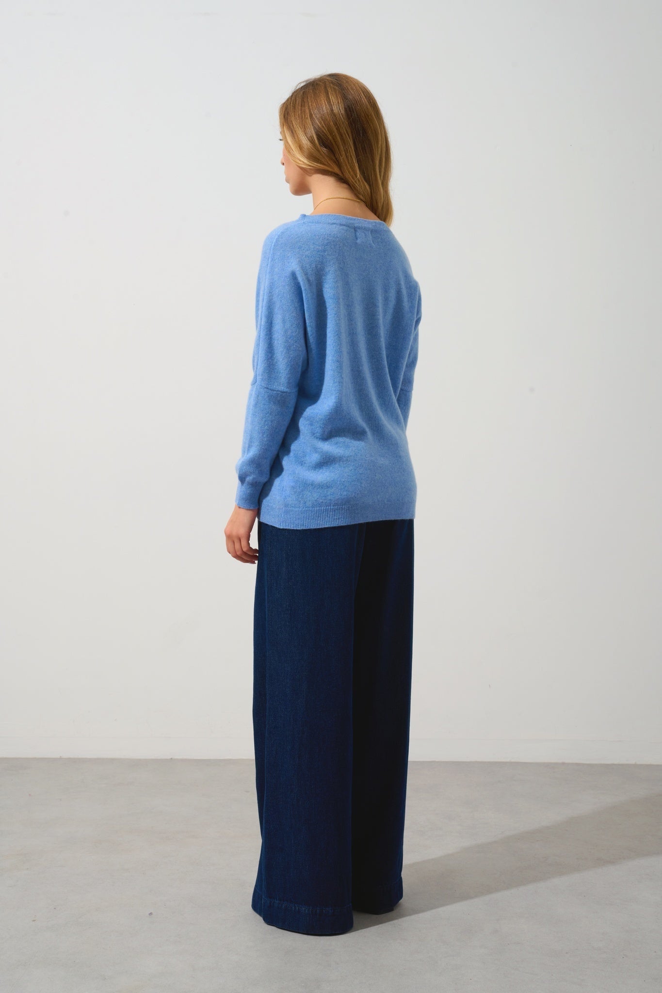 GOLÉON Pullover Fledermaus sky 100% Kaschmir