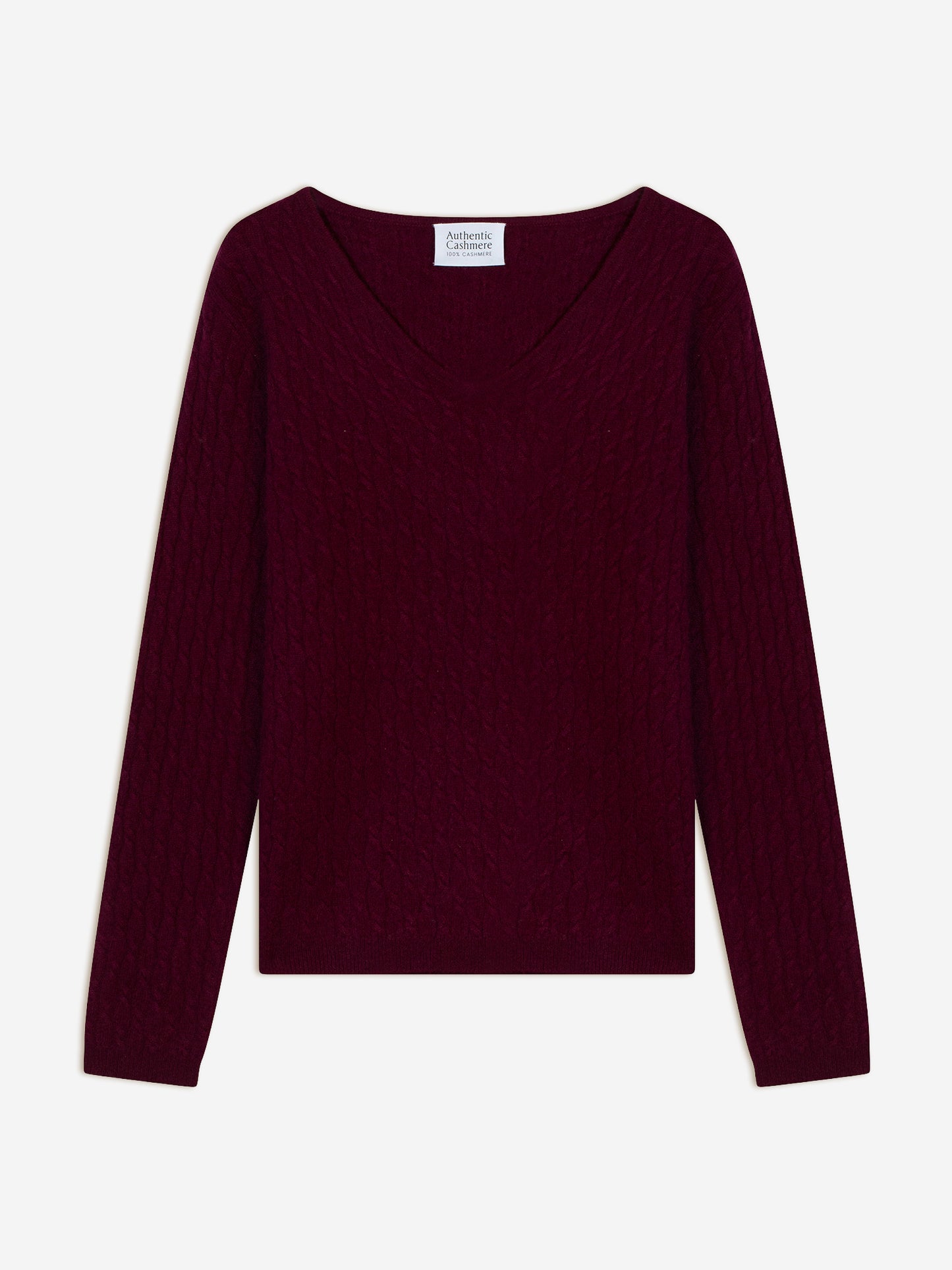 GRASMOOR burgundy v-neck sweater 100% cashmere