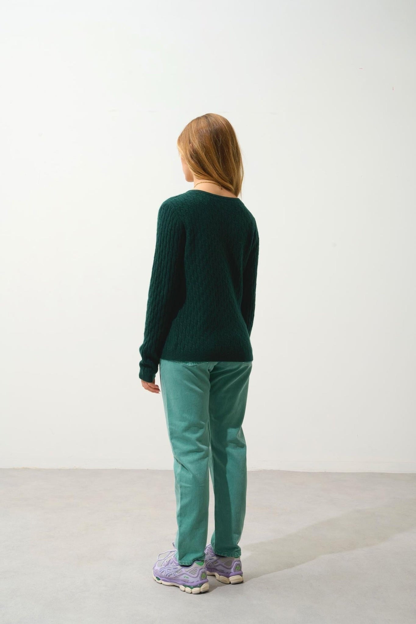 GRASMOOR Pullover mit V-Ausschnitt Zypresse 100% Kaschmir