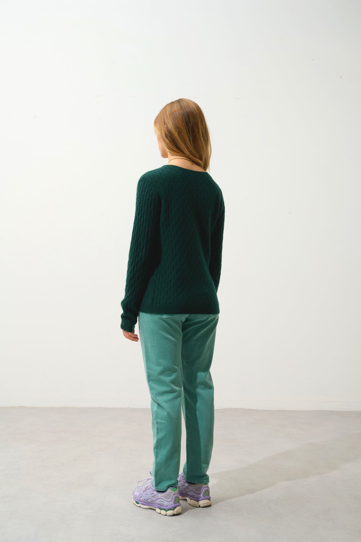 GRASMOOR Pullover mit V-Ausschnitt Zypresse 100% Kaschmir