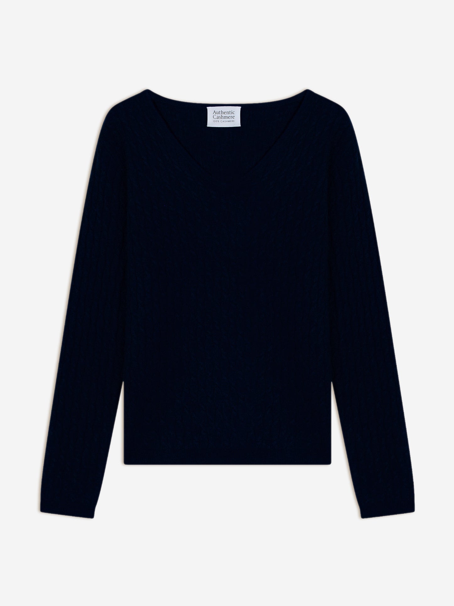 GRASMOOR Marineblauer Pullover mit V-Ausschnitt, 100 % Kaschmir
