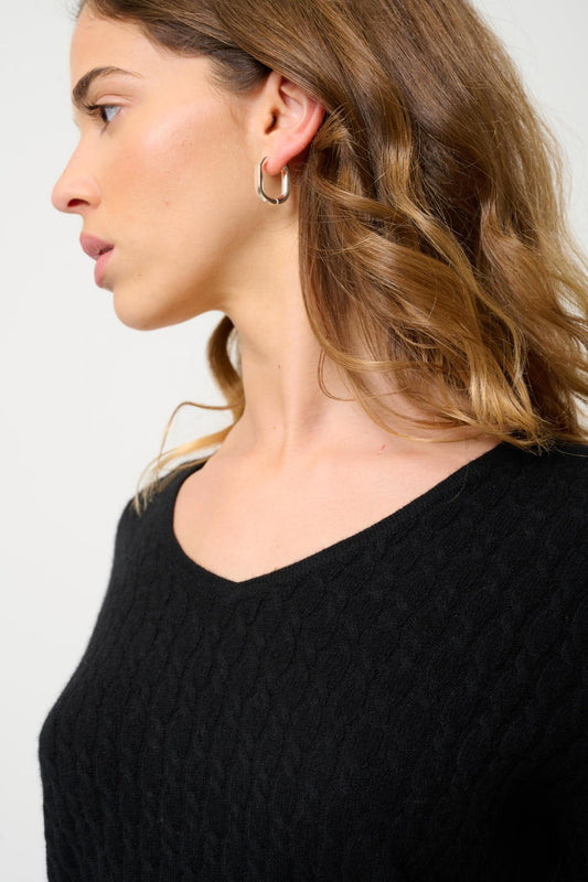 GRASMOOR black v-neck sweater 100% cashmere