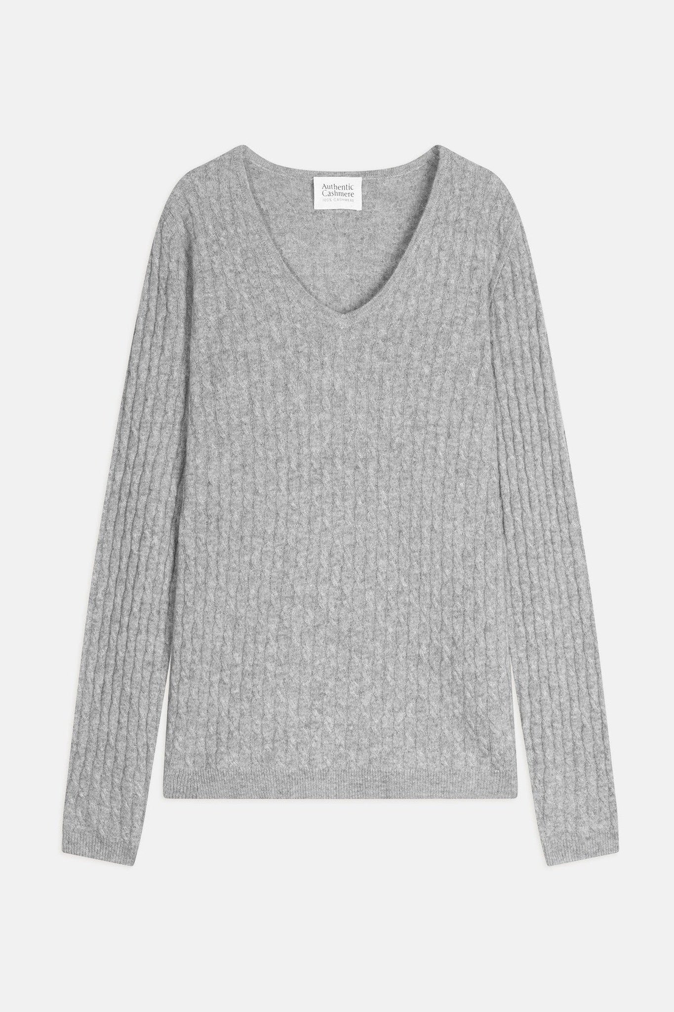 grasmoor pull col v nuage chiné 100% cachemire