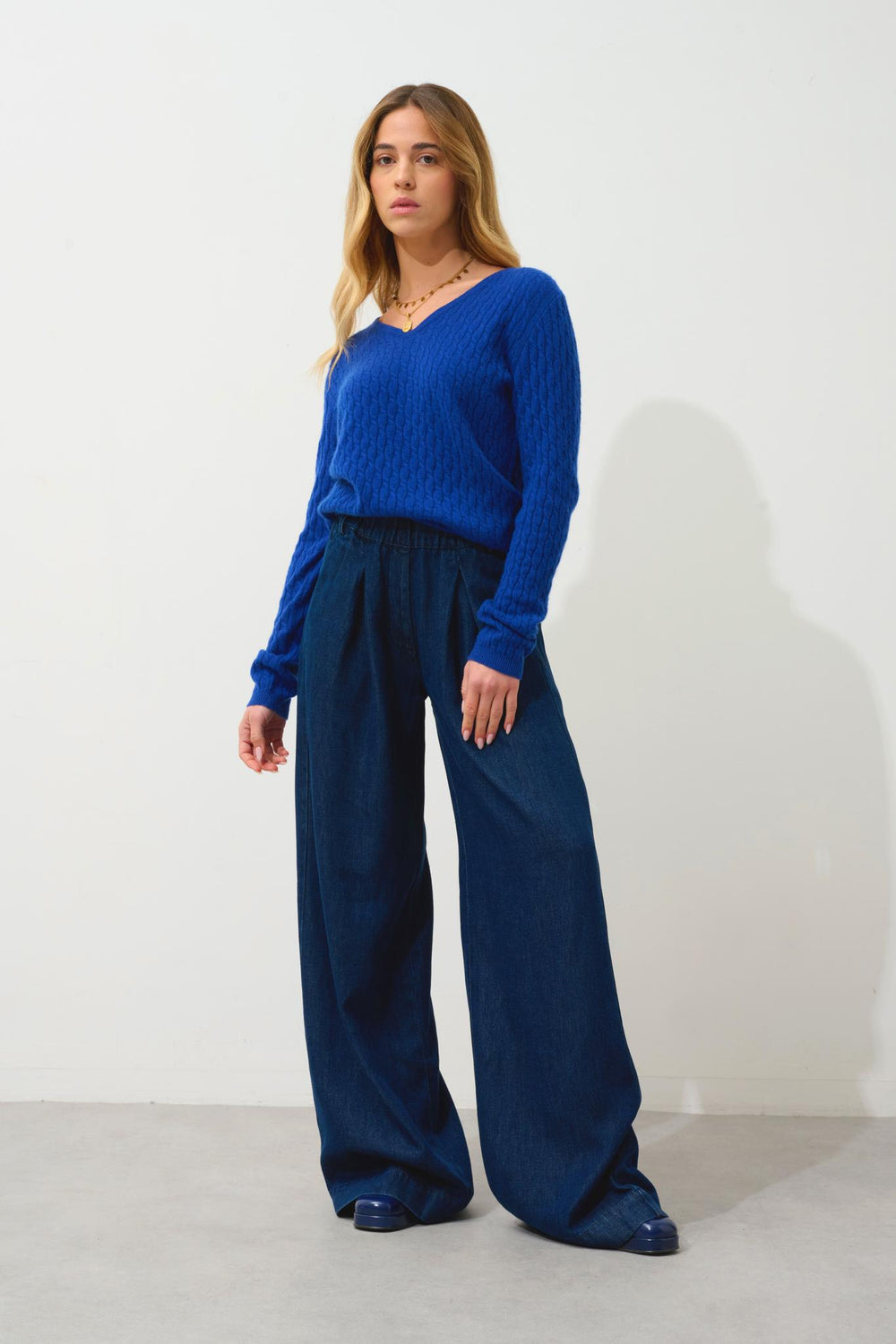 GRASMOOR pull col v outremer 100% cachemire