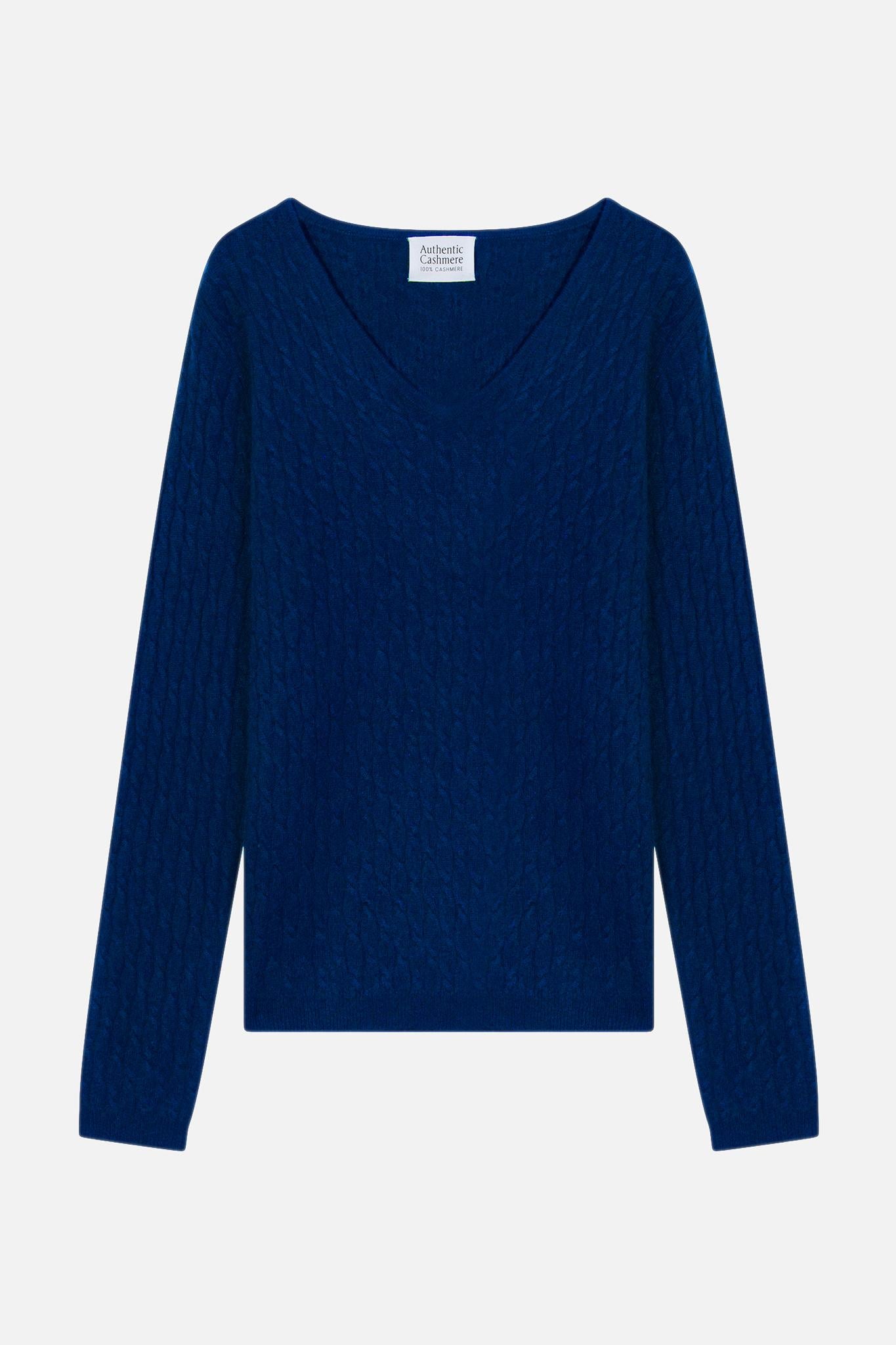 GRASMOOR pull col v outremer 100% cachemire