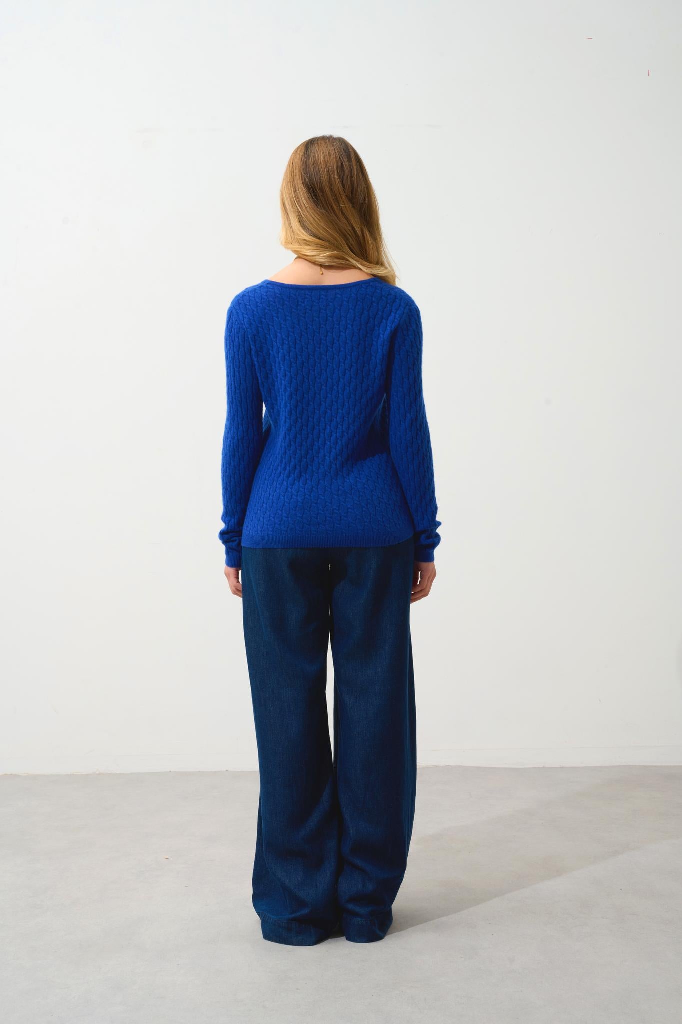 GRASMOOR pull col v outremer 100% cachemire