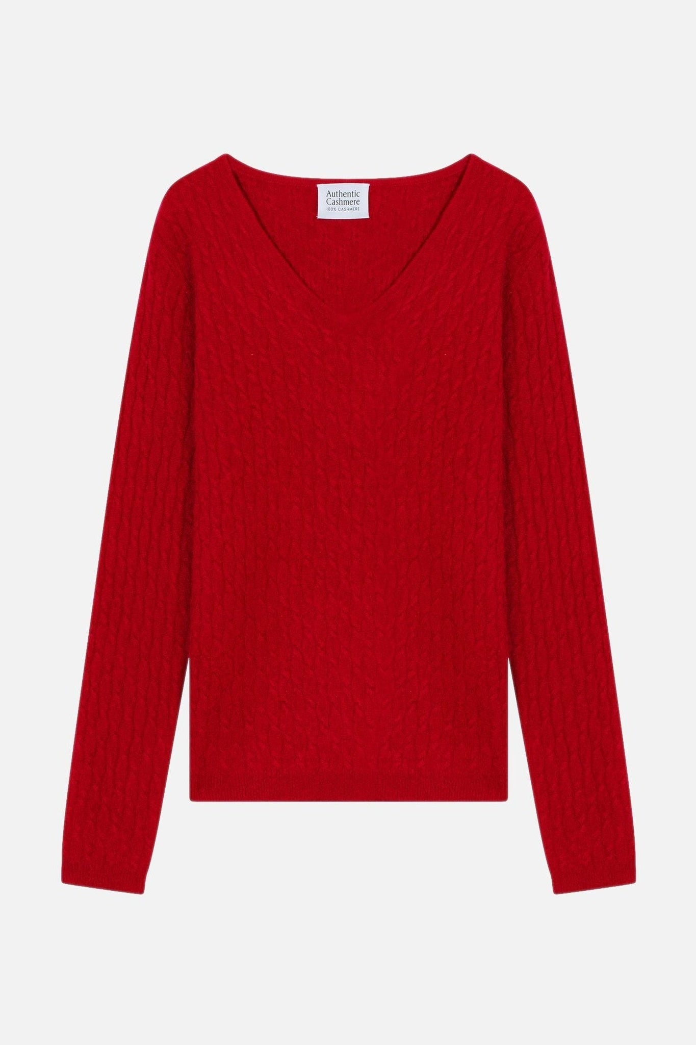 GRASMOOR Pullover mit V-Ausschnitt rot 100% Kaschmir