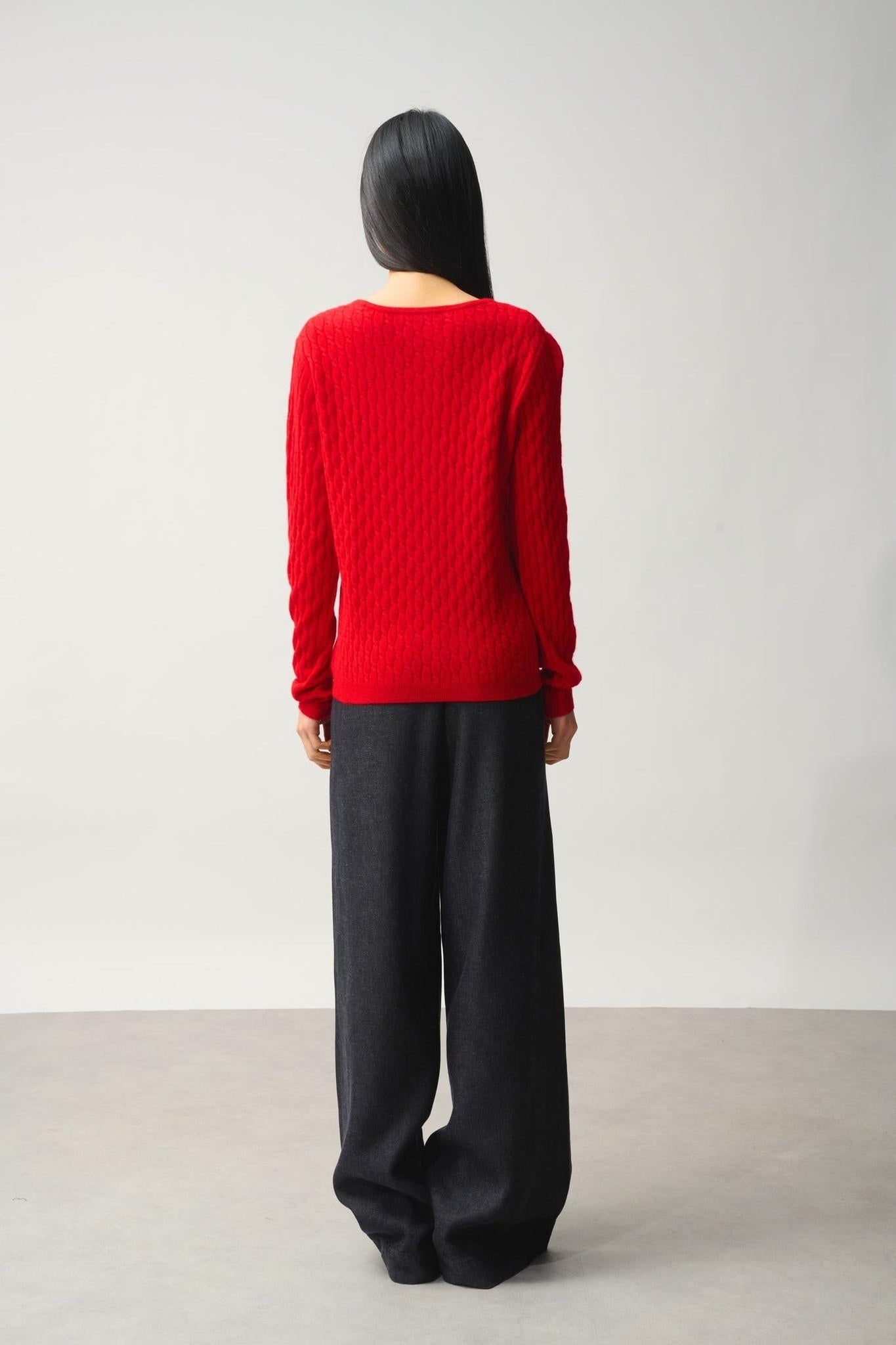 GRASMOOR Pullover mit V-Ausschnitt rot 100% Kaschmir