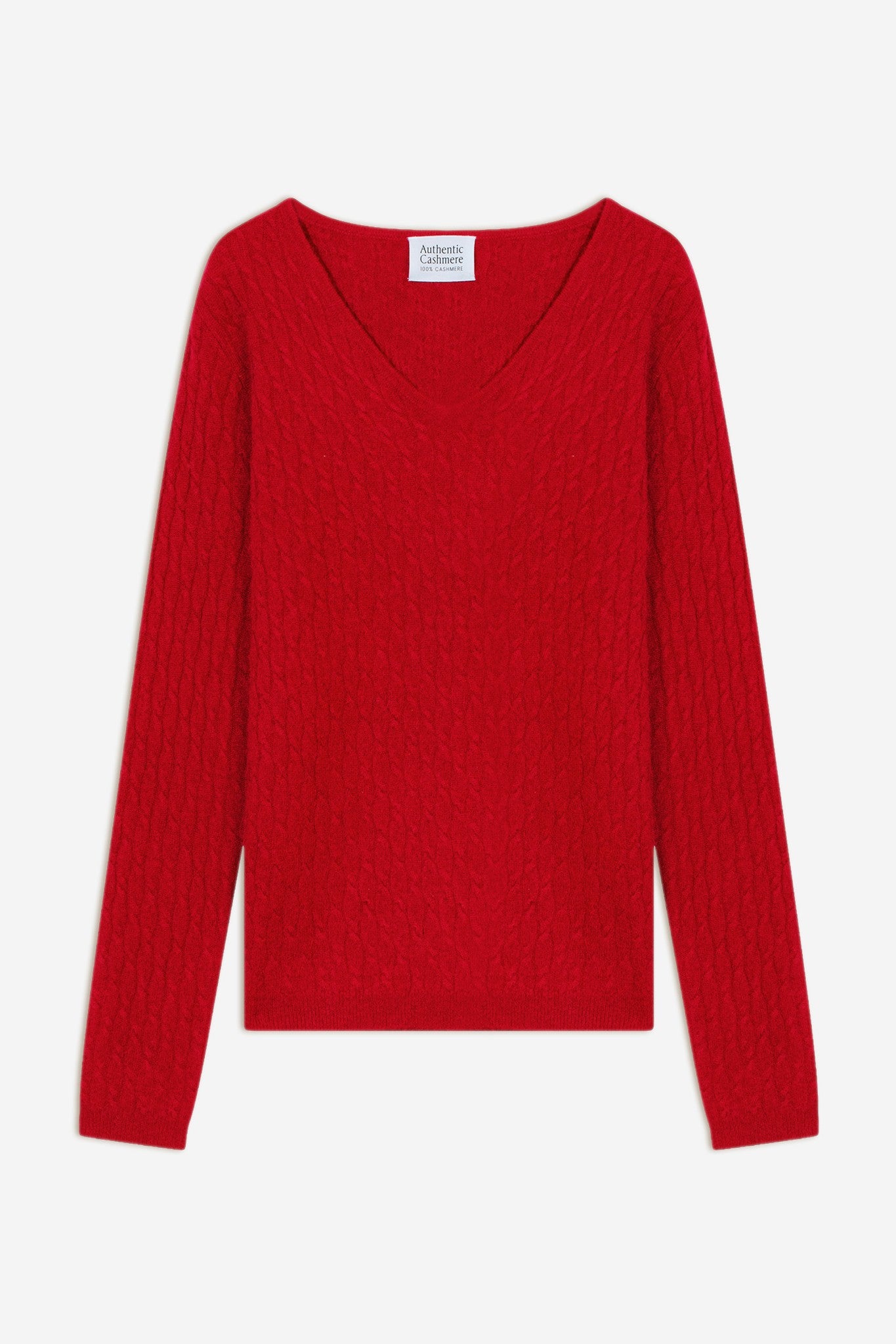 grasmoor pull col v rouge 100% cachemire