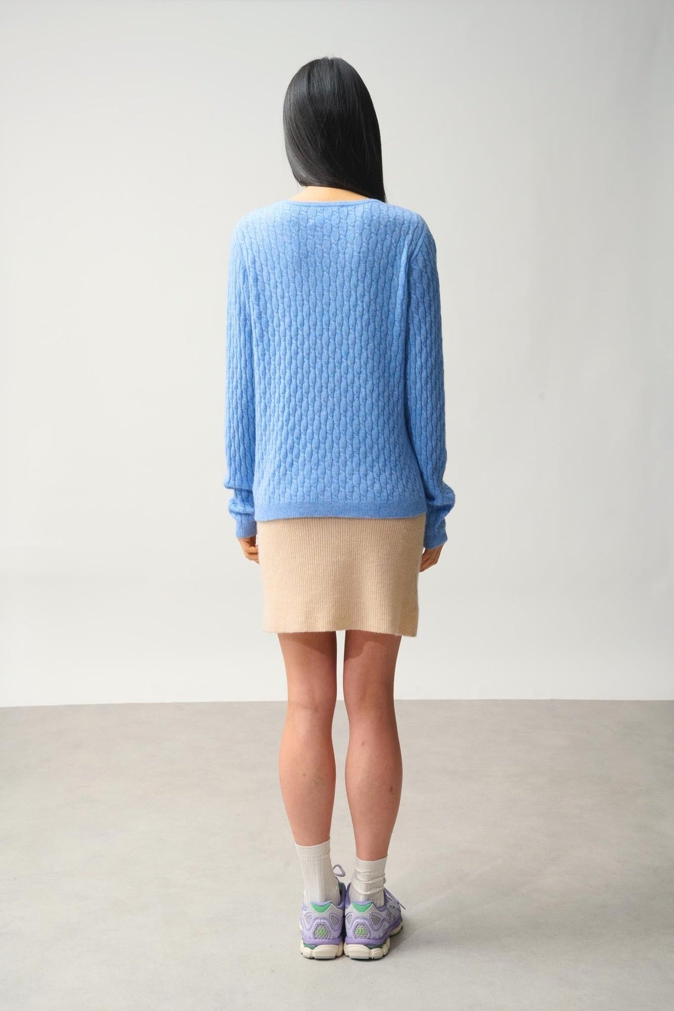 GRASMOOR Pullover mit V-Ausschnitt sky 100% Kaschmir