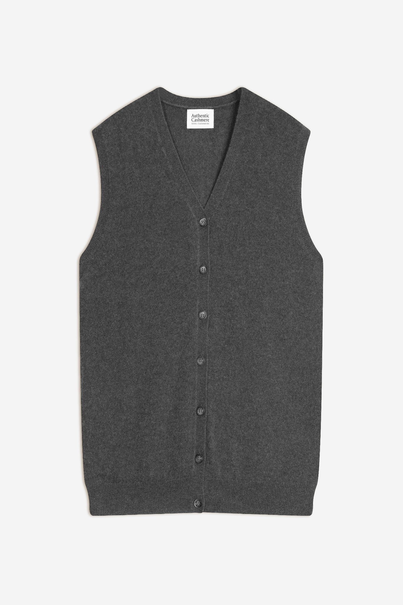 hugo cardigan col v sans manches anthracite chiné 100% cachemire