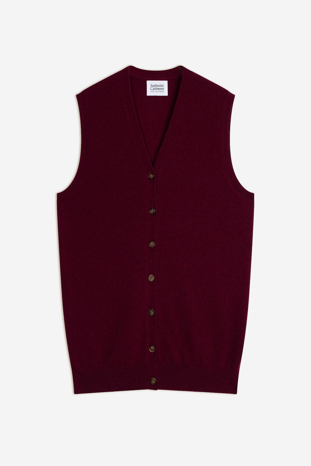 hugo cardigan col v sans manches bordeaux 100% cachemire