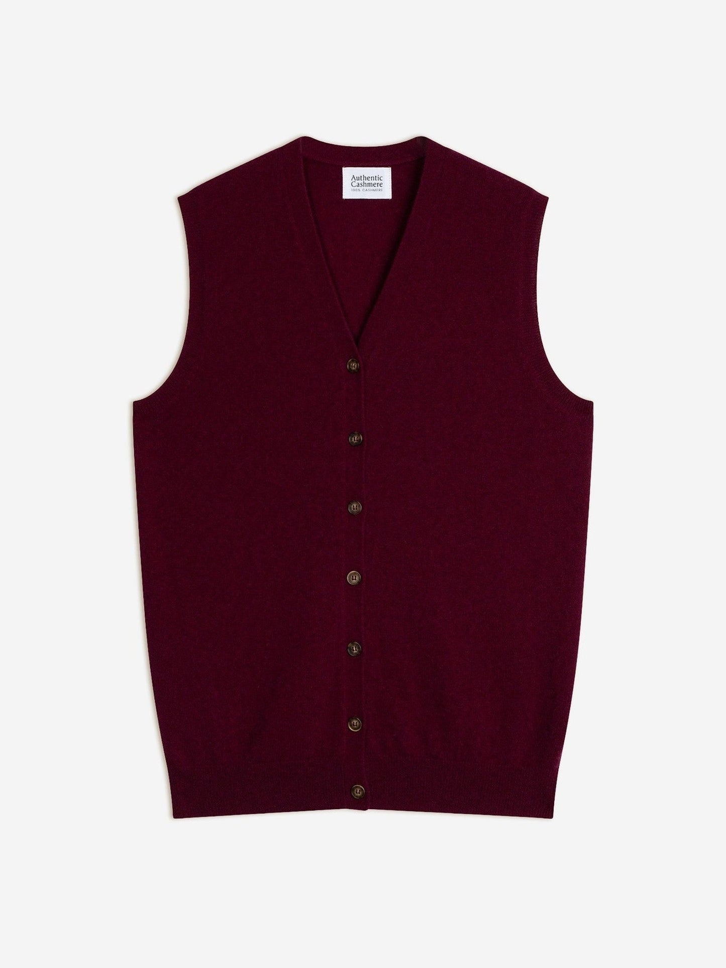 hugo cardigan col v sans manches bordeaux 100% cachemire