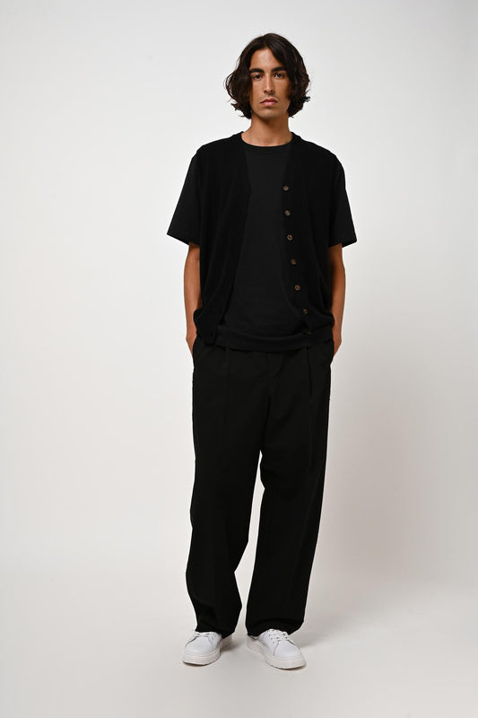 HUGO black sleeveless v-neck cardigan 100% cashmere