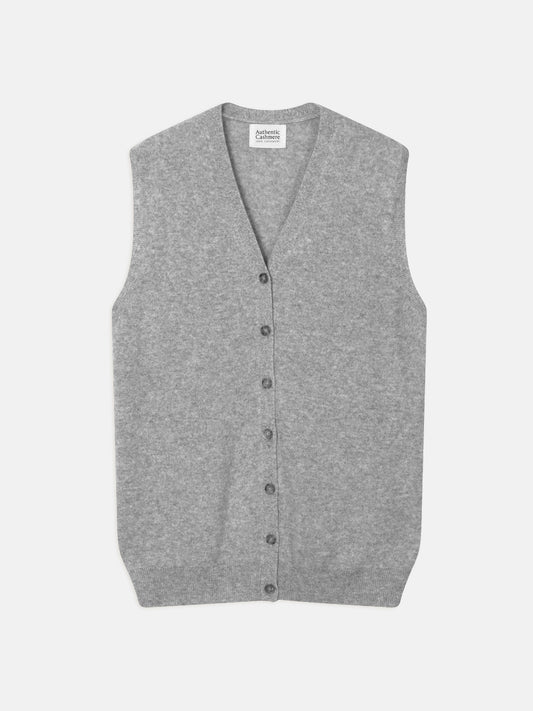 HUGO cardigan col v sans manches nuage chiné 100% cachemire