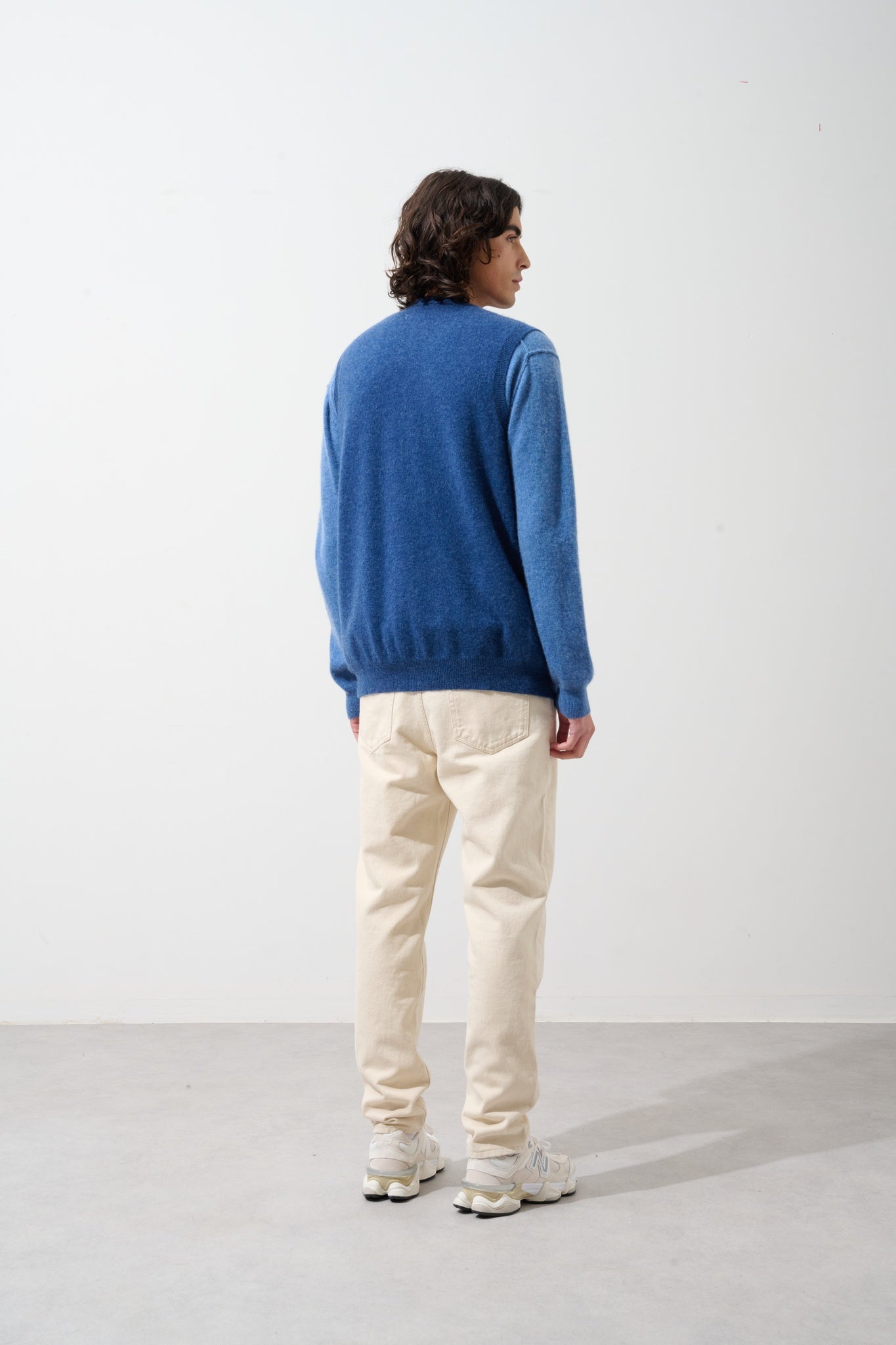 HUGO cardigan col v sans manches ocean chiné 100% cachemire