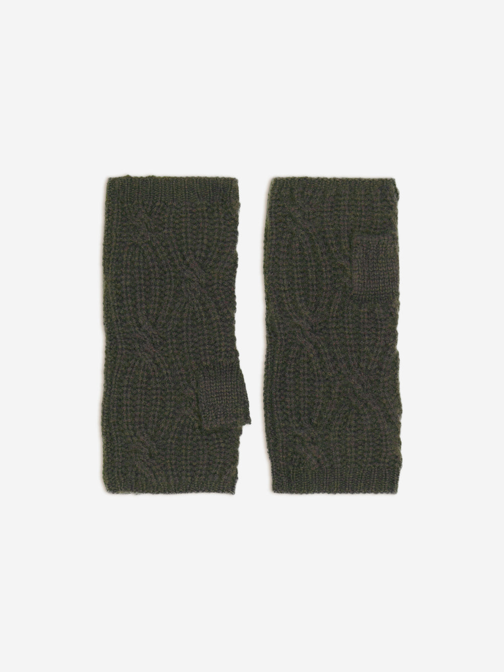 IRIS 6-ply khaki mittens, 100% cashmere